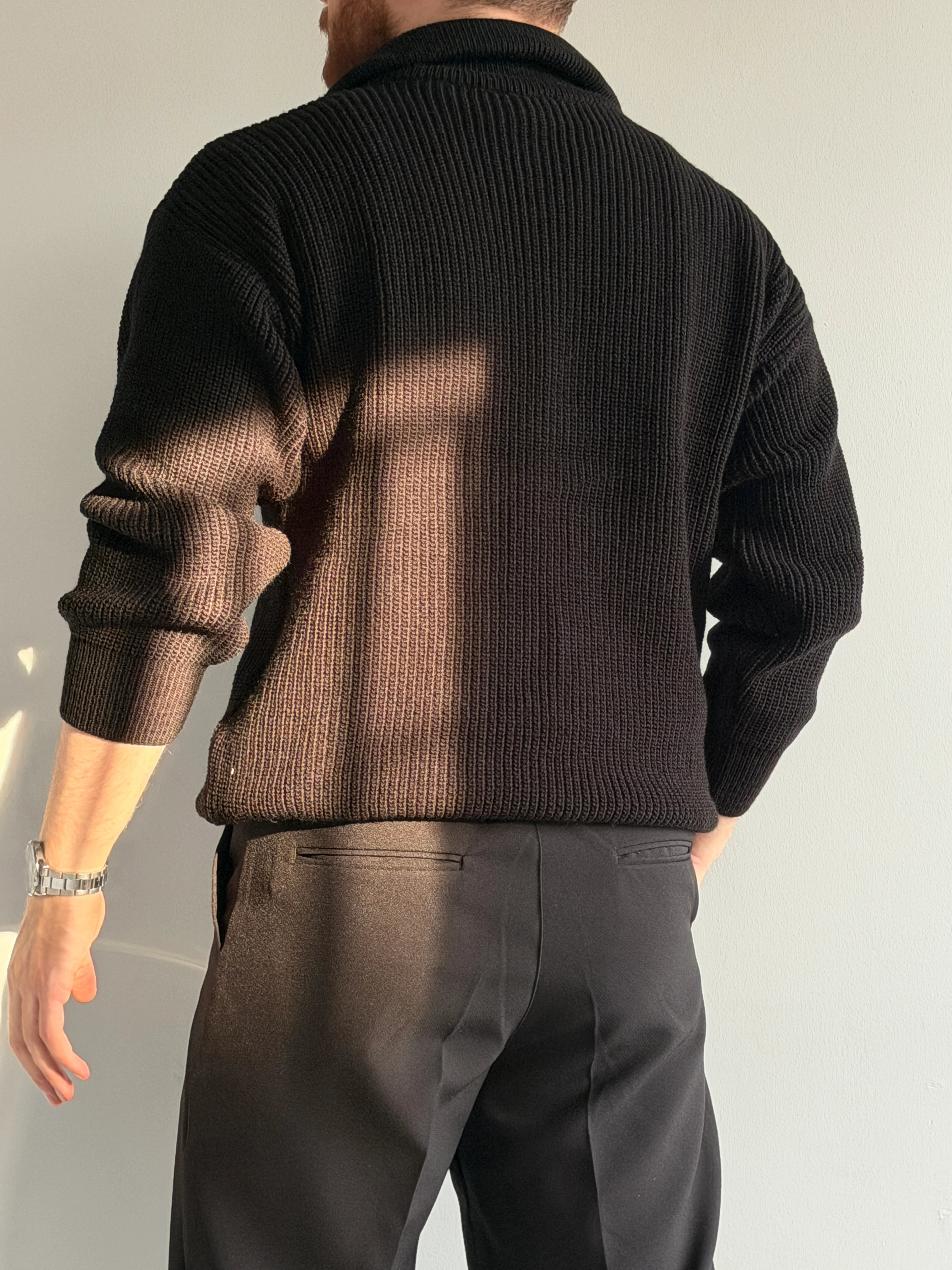 Prime Old Money Exclusive ZIP Yaka Selanik Örgü Triko Kazak - P192