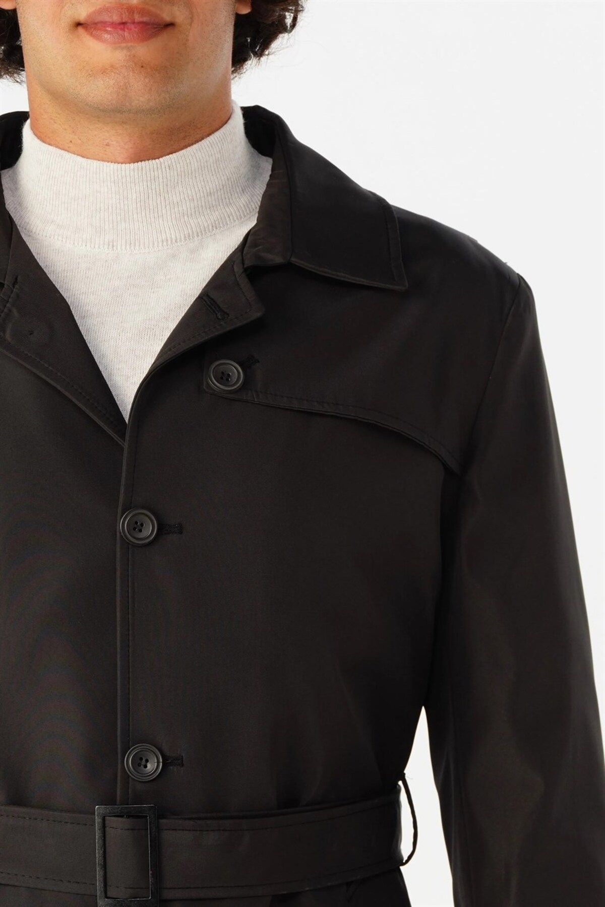 Süvari Bol Kalıp Lacivert Erkek Trençkot