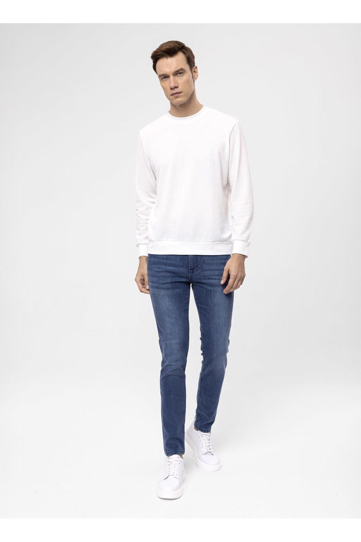 Süvari Normal Bel Normal Paça Slim Fit Mavi Erkek Pantolon PN2016600126