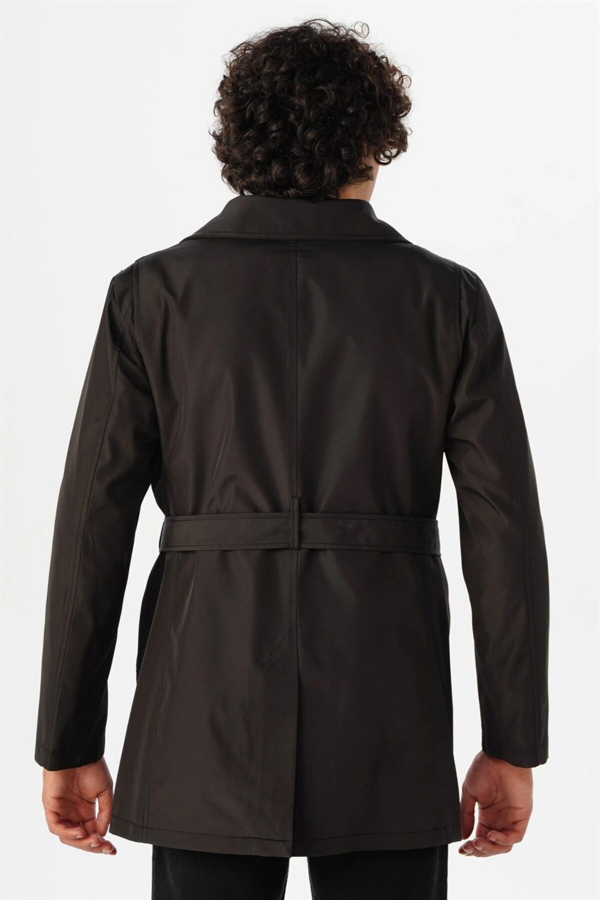 Süvari Bol Kalıp Lacivert Erkek Trençkot