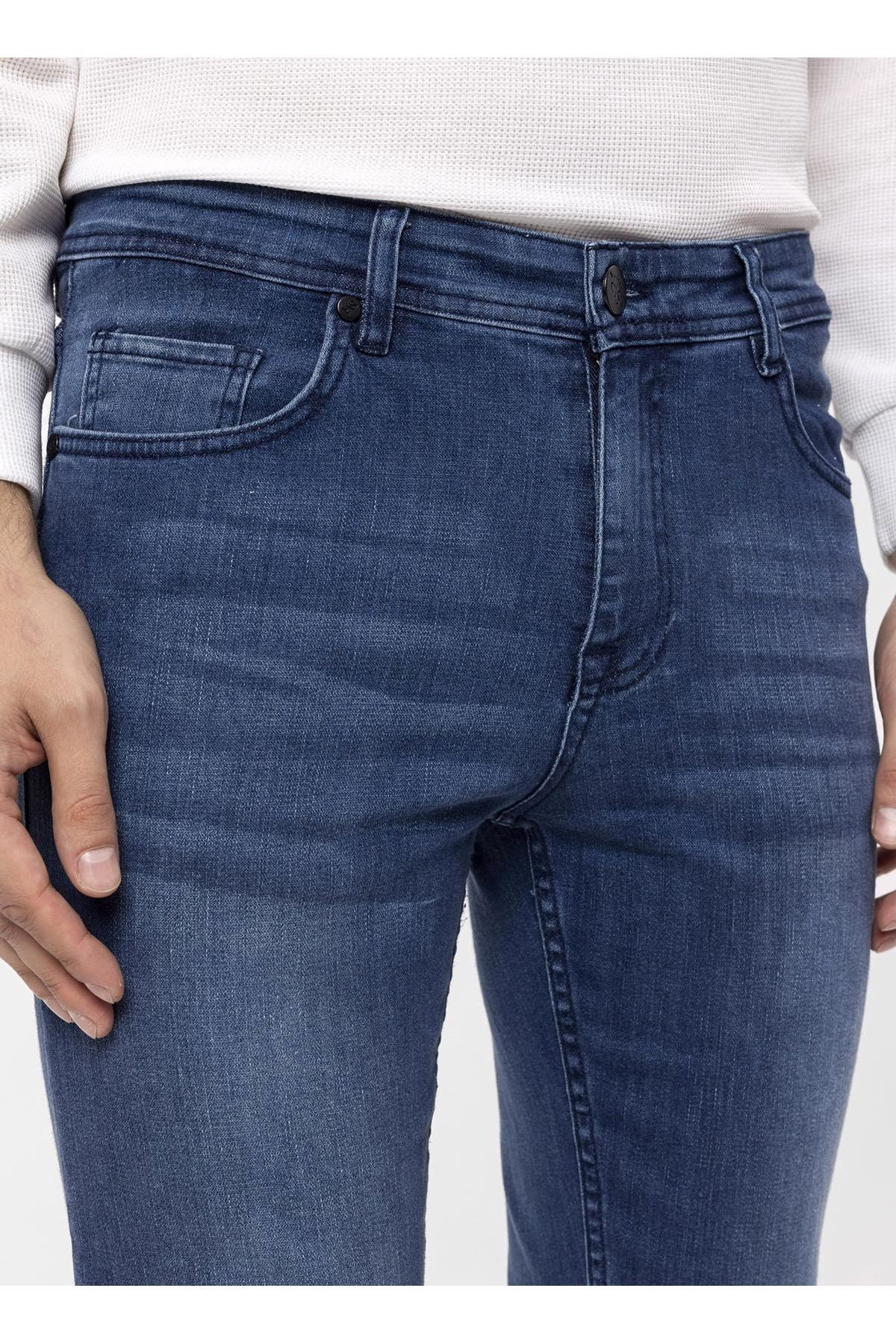 Süvari Normal Bel Normal Paça Slim Fit Mavi Erkek Pantolon PN2016600126