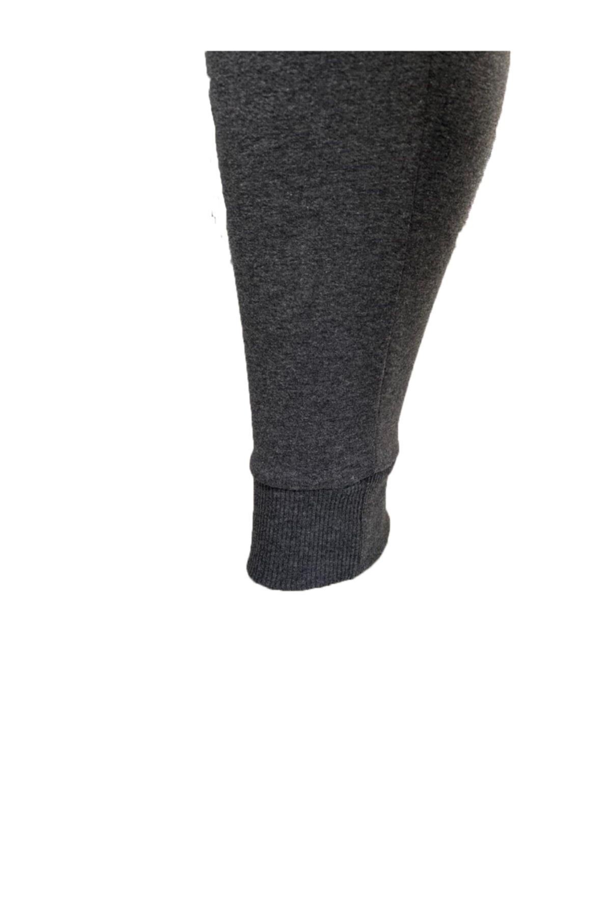 Slim Fit Gri Sweat Pantolon Bantlı