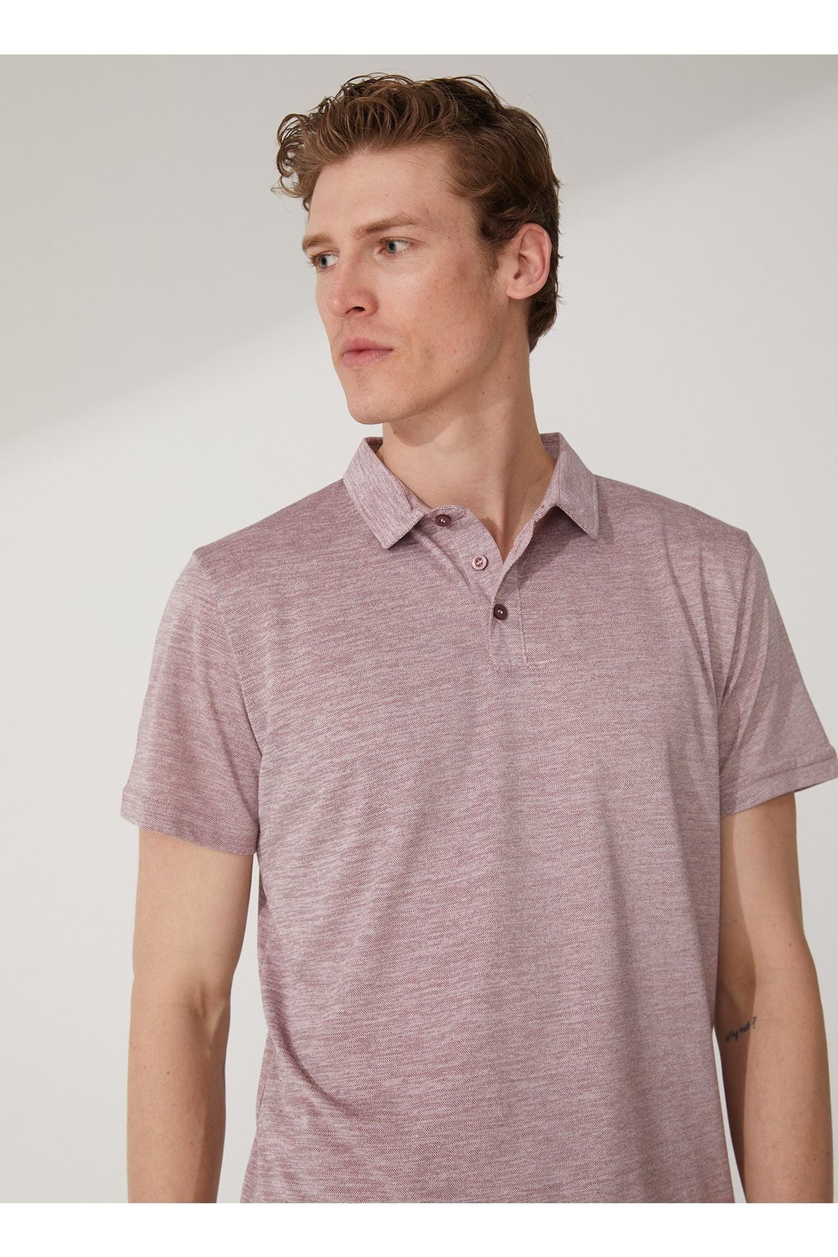 Polo Yaka Armürlü Koyu Bordo Erkek T-shirt Ts1014000272