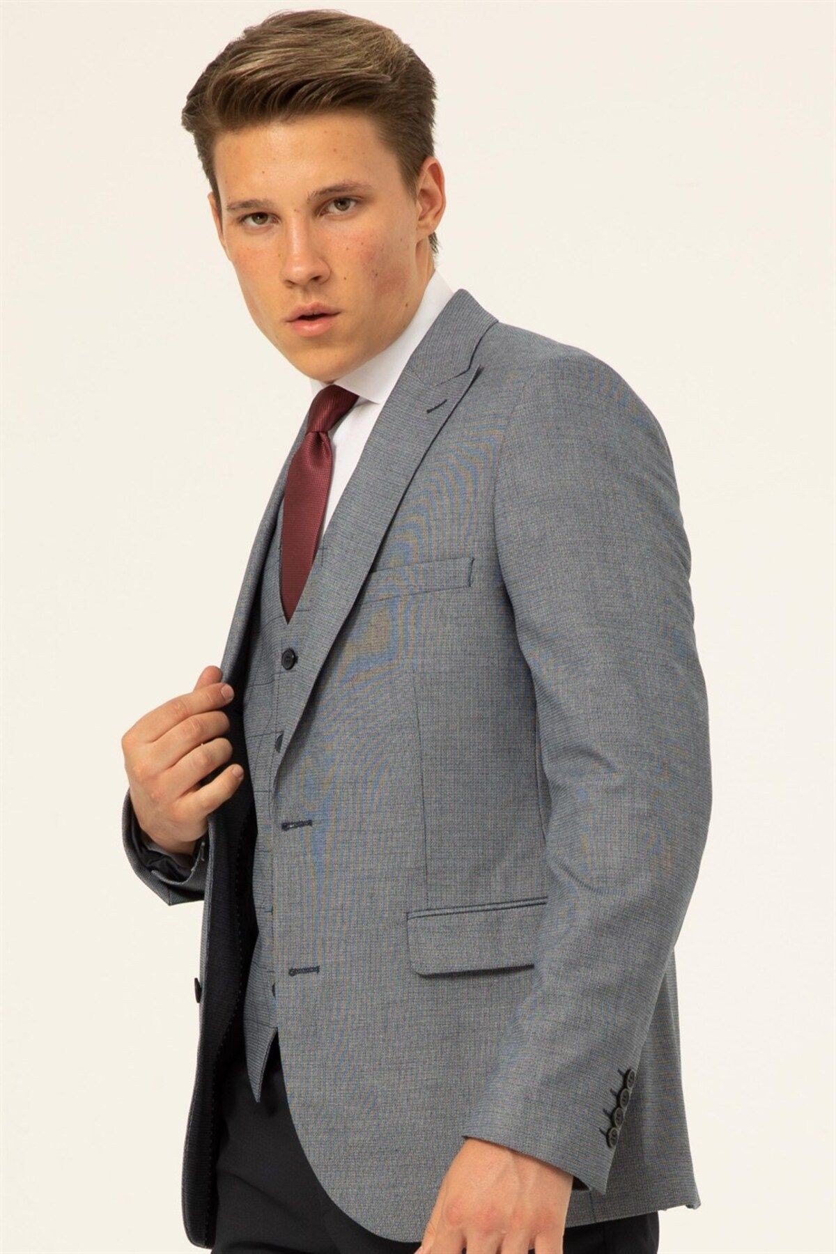 Süvari Slim Fit 6drop Kombinli Lacivert Erkek Takım Elbise