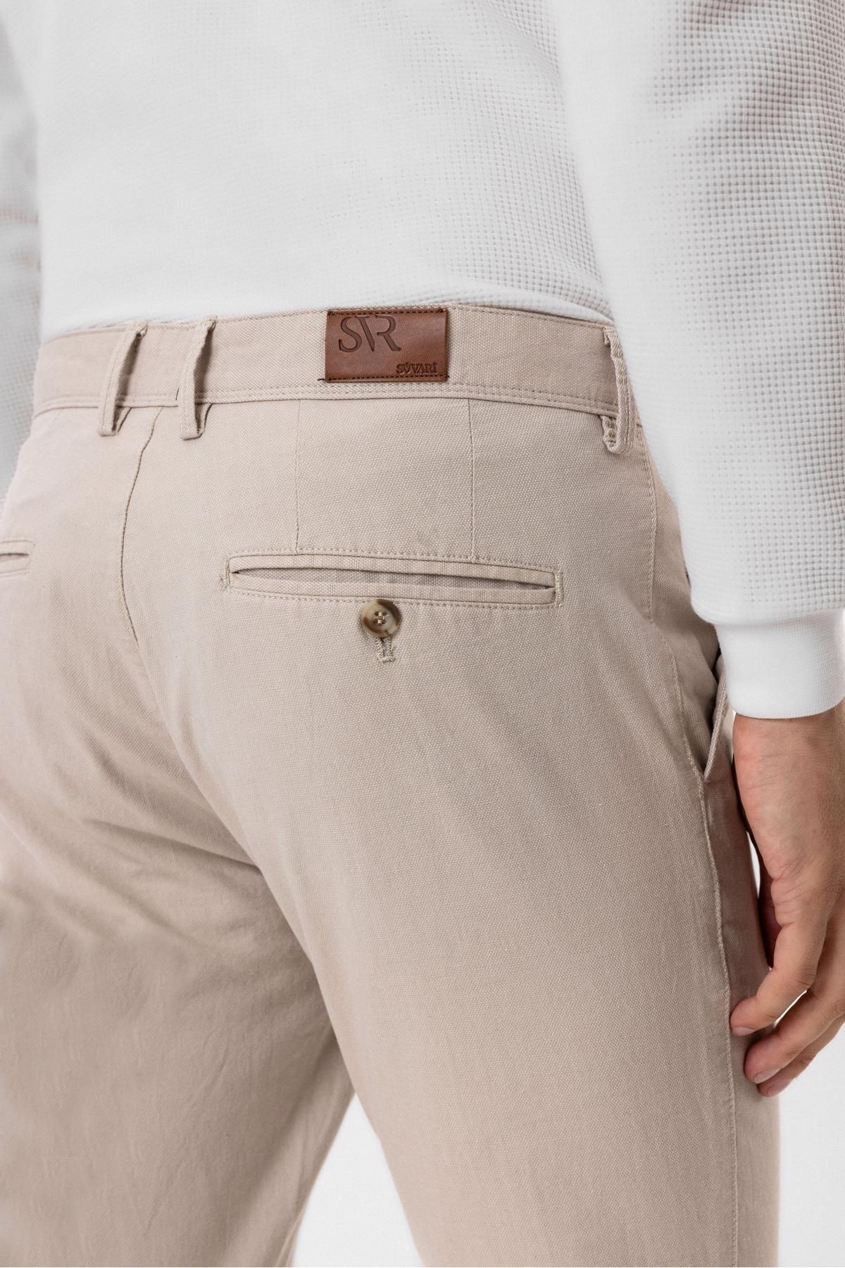 Slim Kalıp Armürlü Pantolon