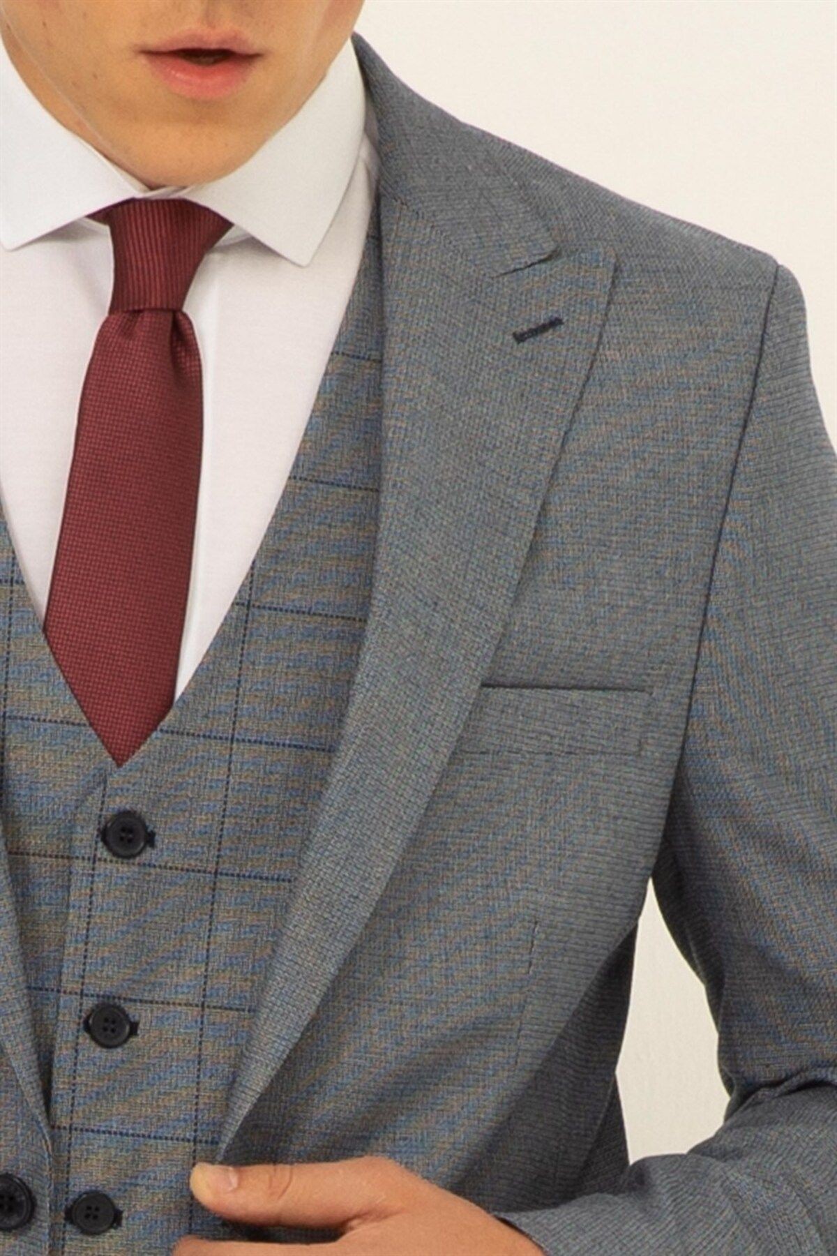 Süvari Slim Fit 6drop Kombinli Lacivert Erkek Takım Elbise