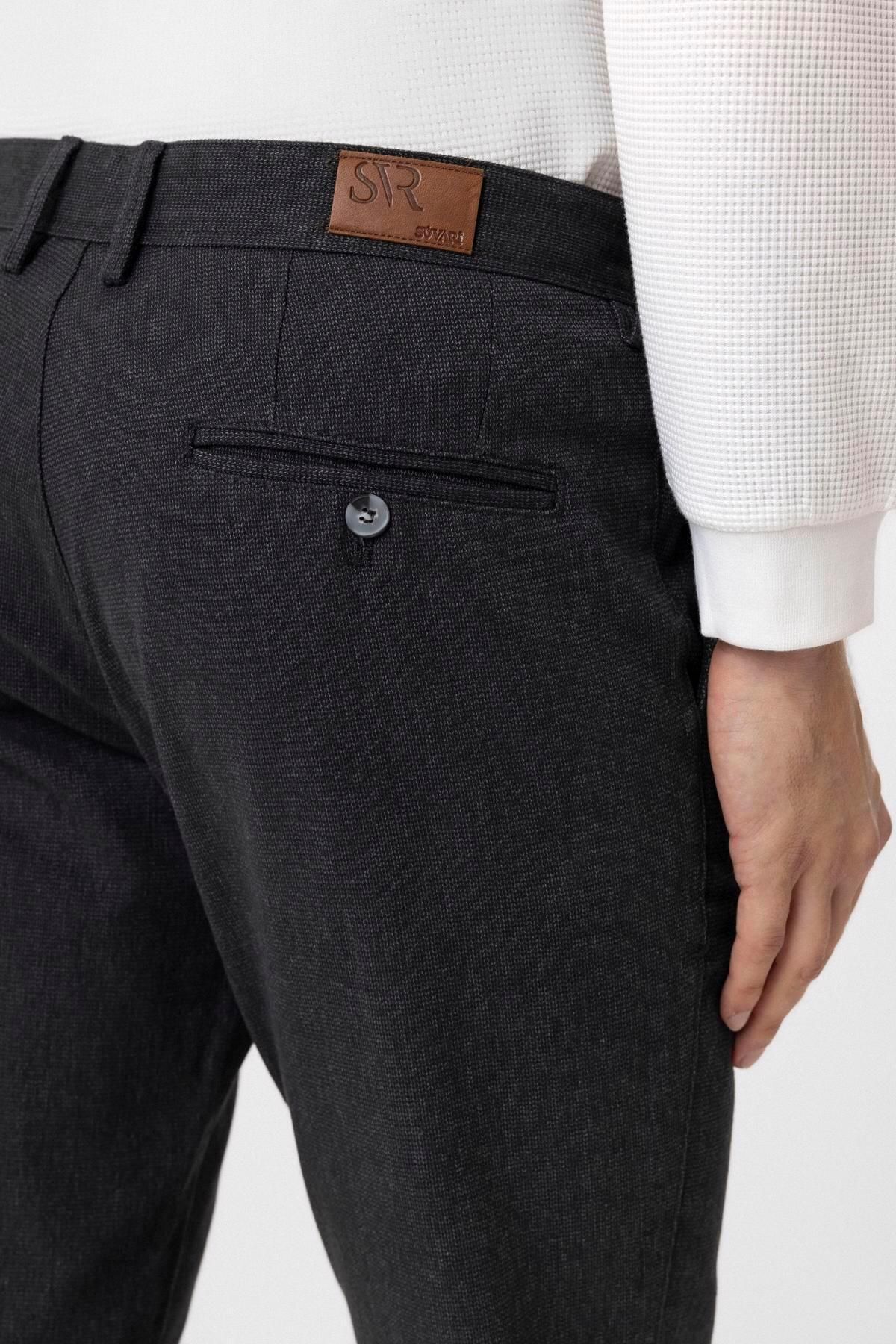 Slim Kalıp Armürlü Pantolon