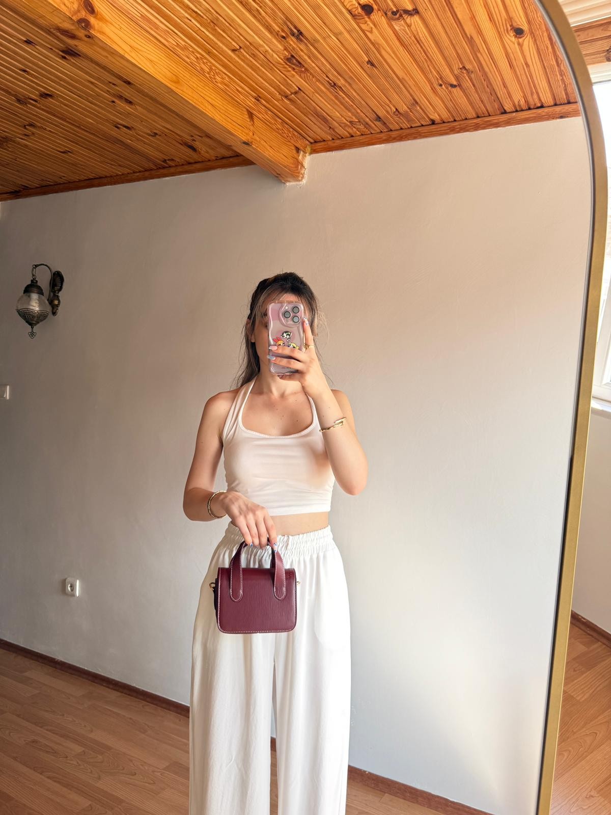 Nina Model Bordo Kadın El ve Omuz Çantası