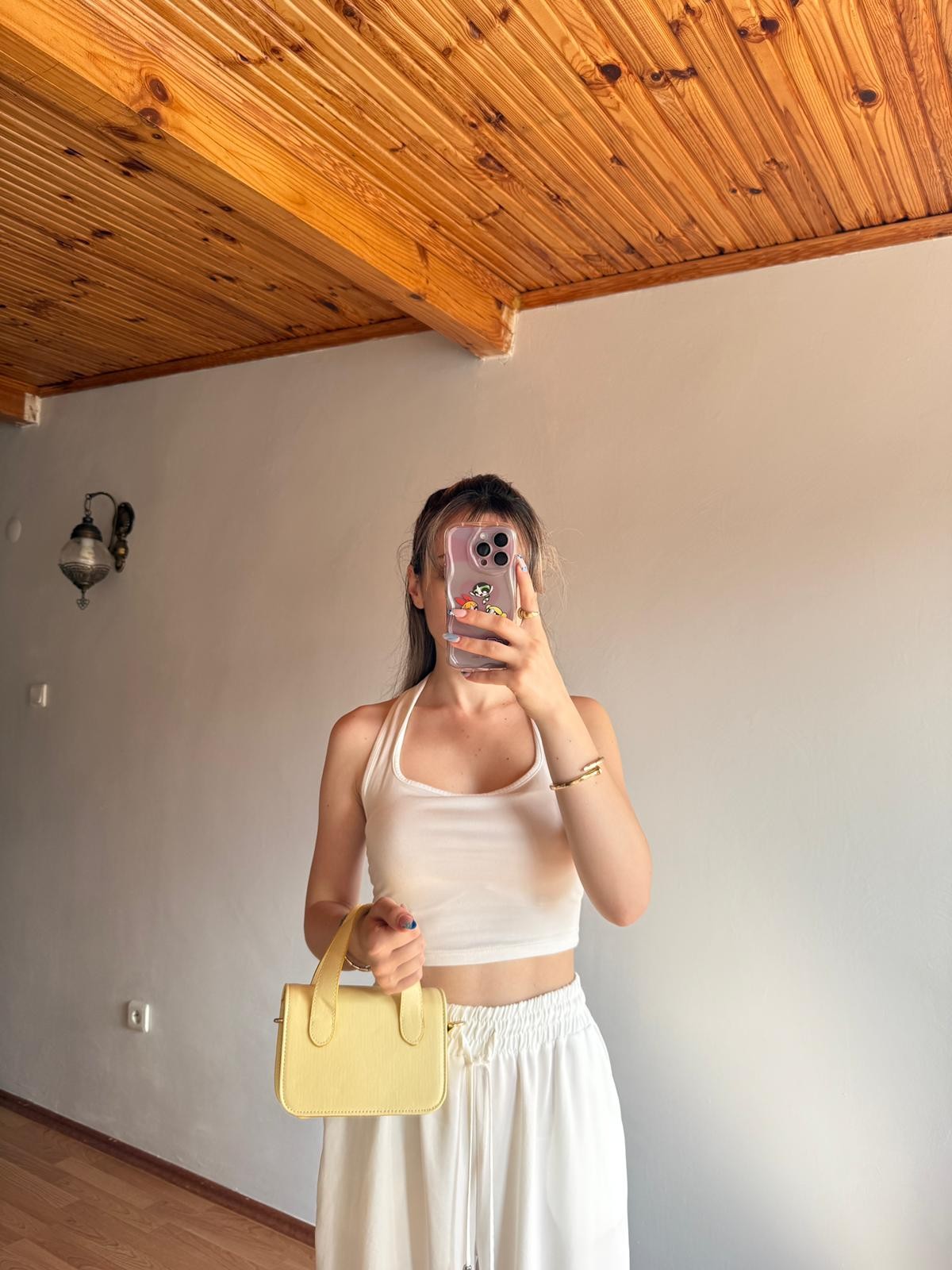 Nina Model Sarı Kadın El ve Omuz Çantası