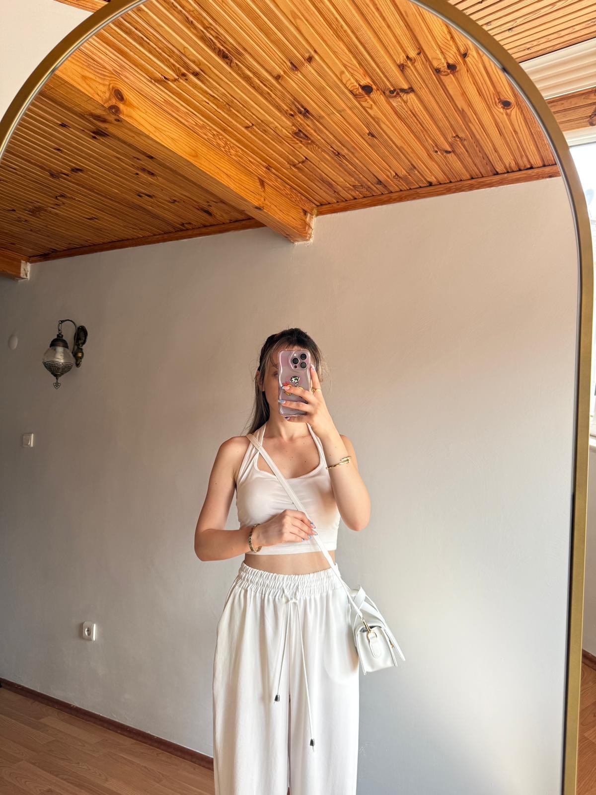 Nina Model Beyaz Kadın El ve Omuz Çantası