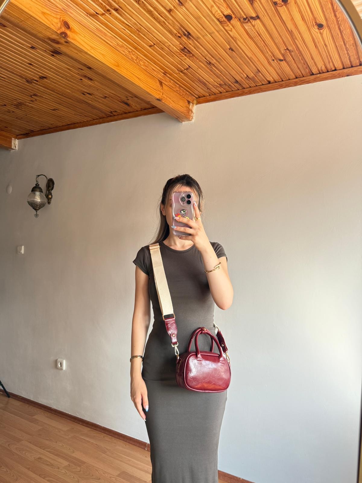 Velora Model Bordo Kadın El ve Omuz Çantası