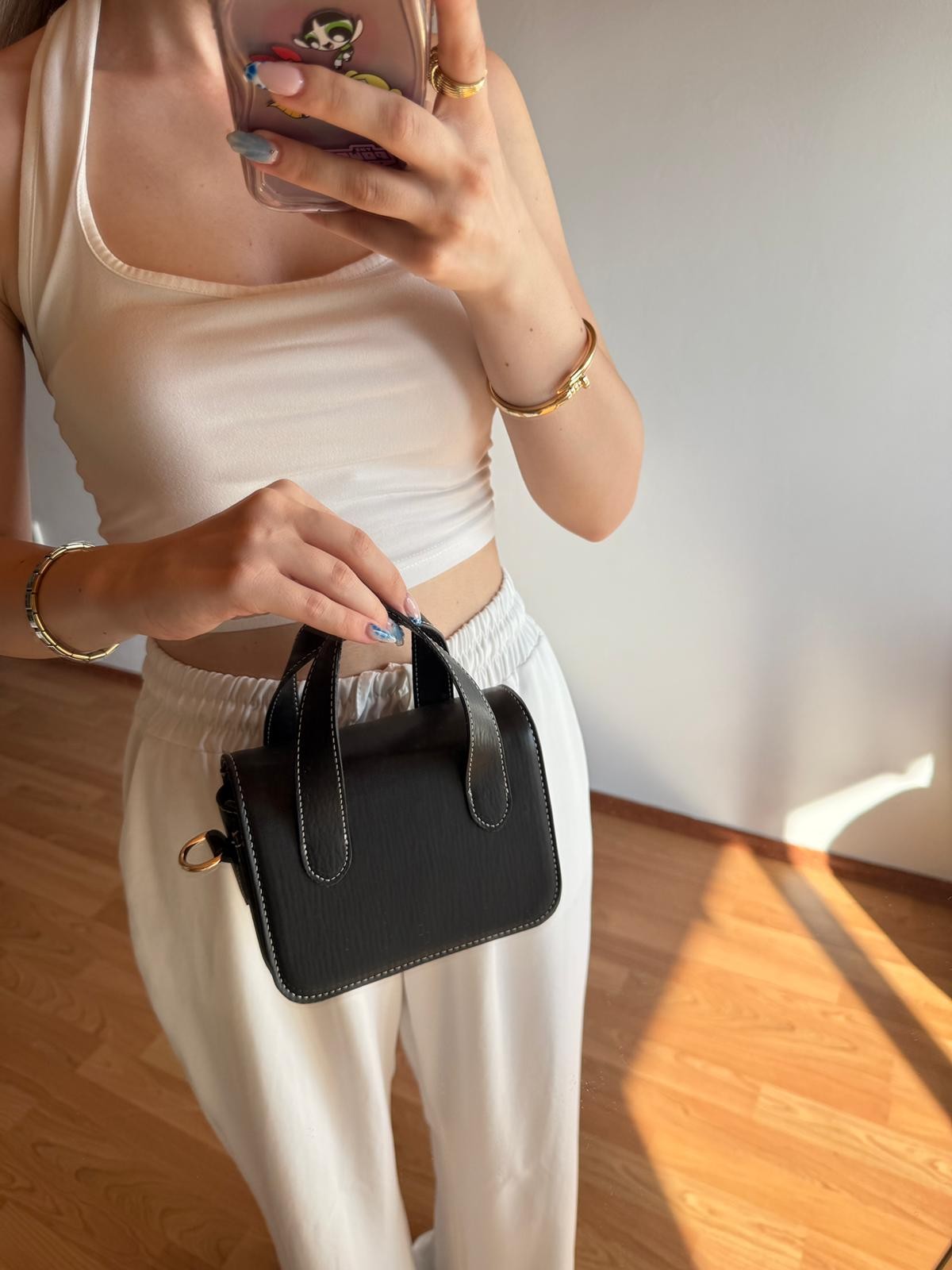 Nina Model Siyah Kadın El ve Omuz Çantası