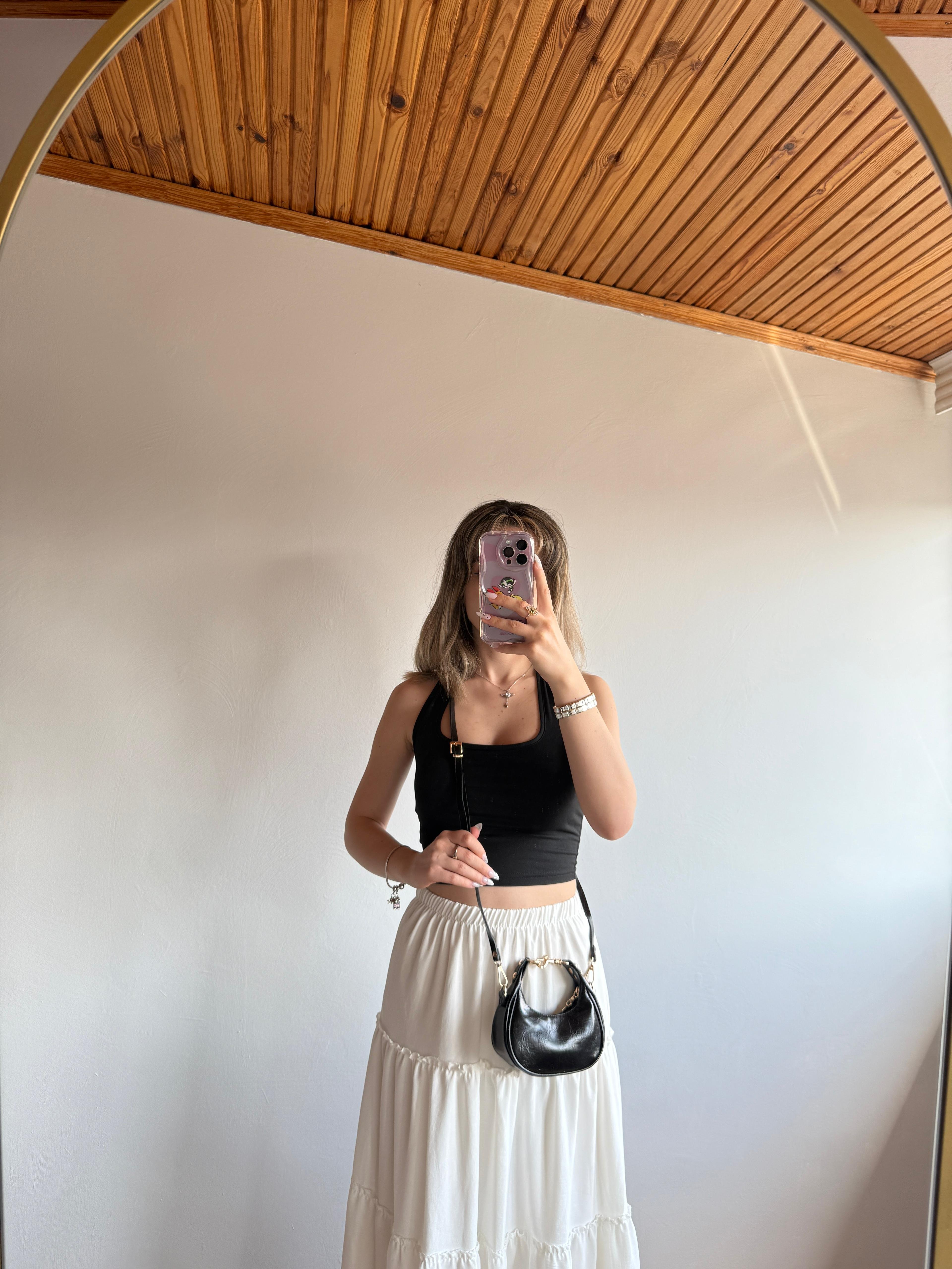 CC Model Mini Boy Siyah Aksesuar Detaylı Kadın El ve Omuz Çanta 