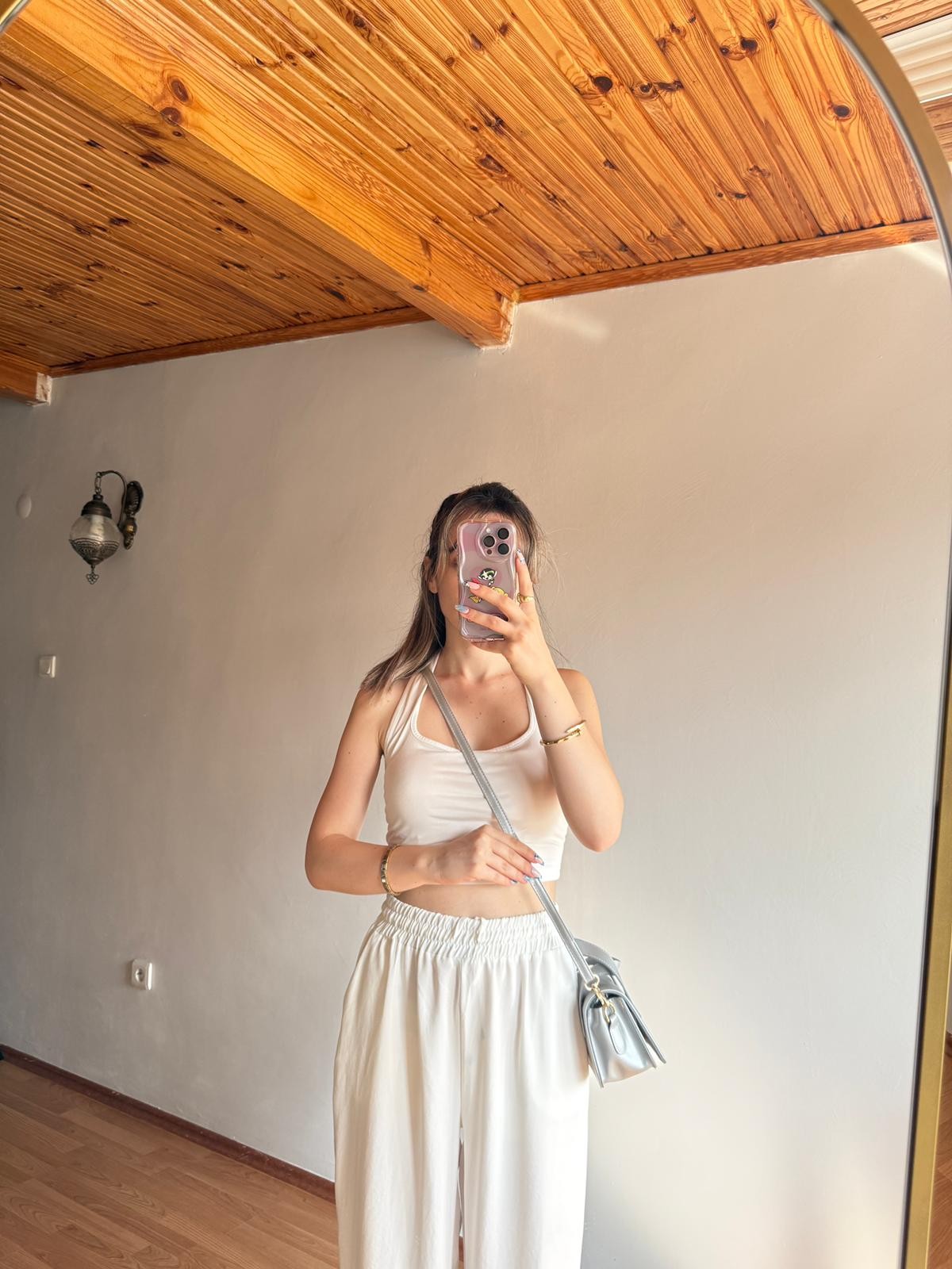 Nina Model Gümüş Kadın El ve Omuz Çantası