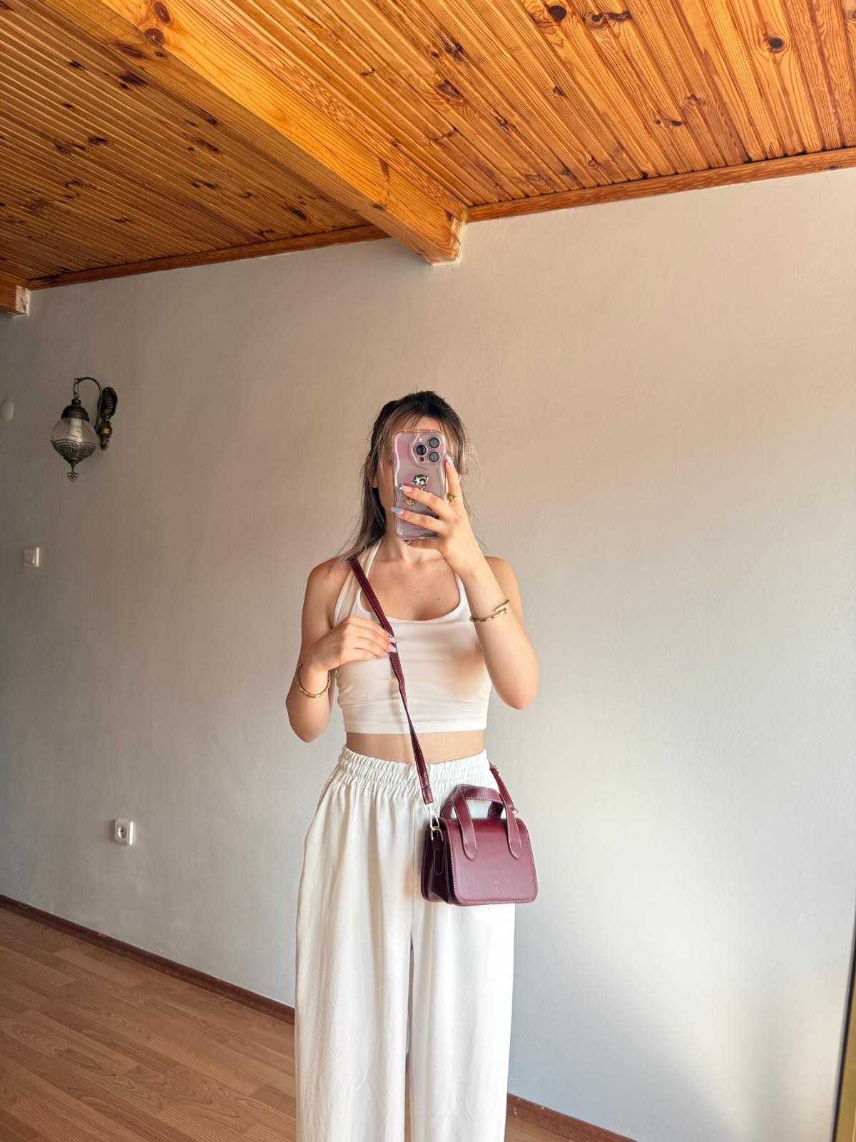 Nina Model Bordo Kadın El ve Omuz Çantası