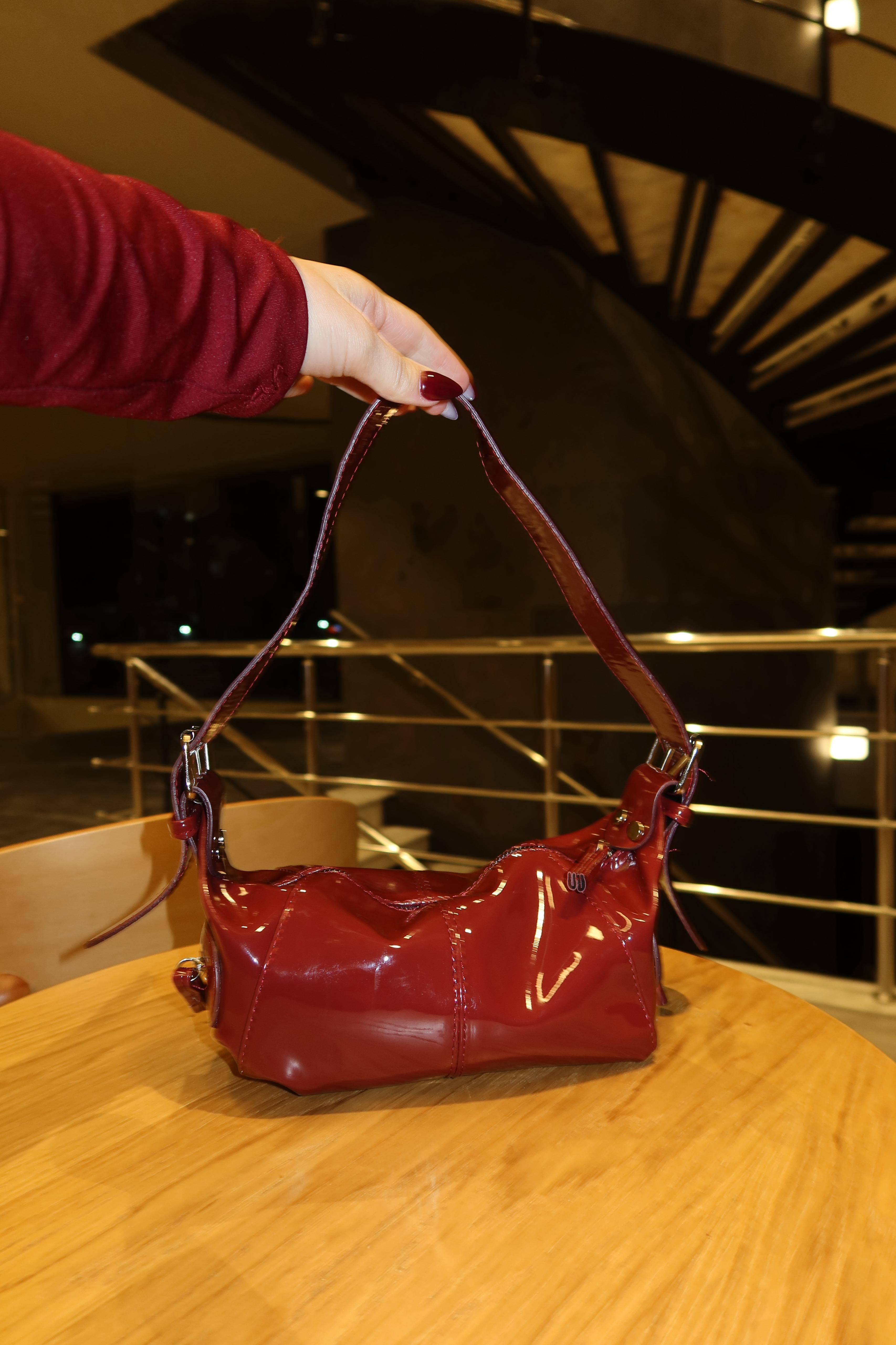 Rose Model Bordo Rugan Omuz Çantası