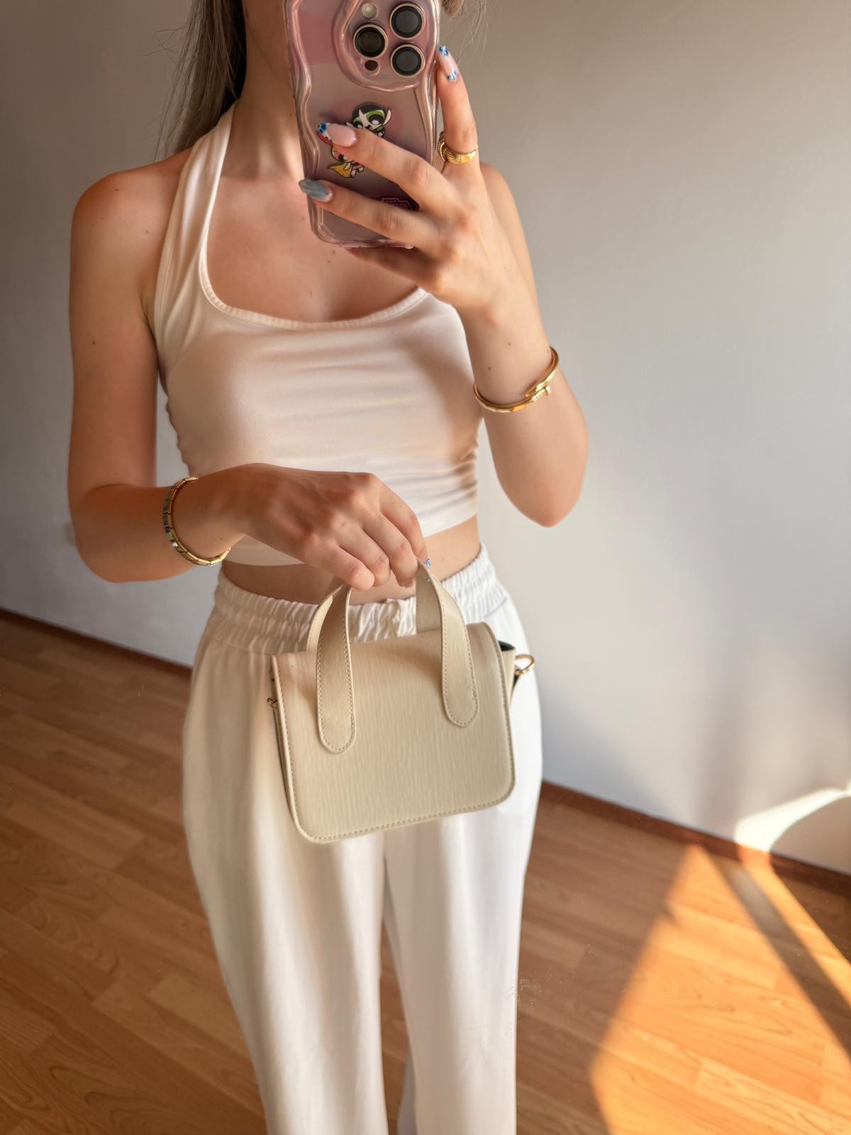Nina Model Krem Kadın El ve Omuz Çantası