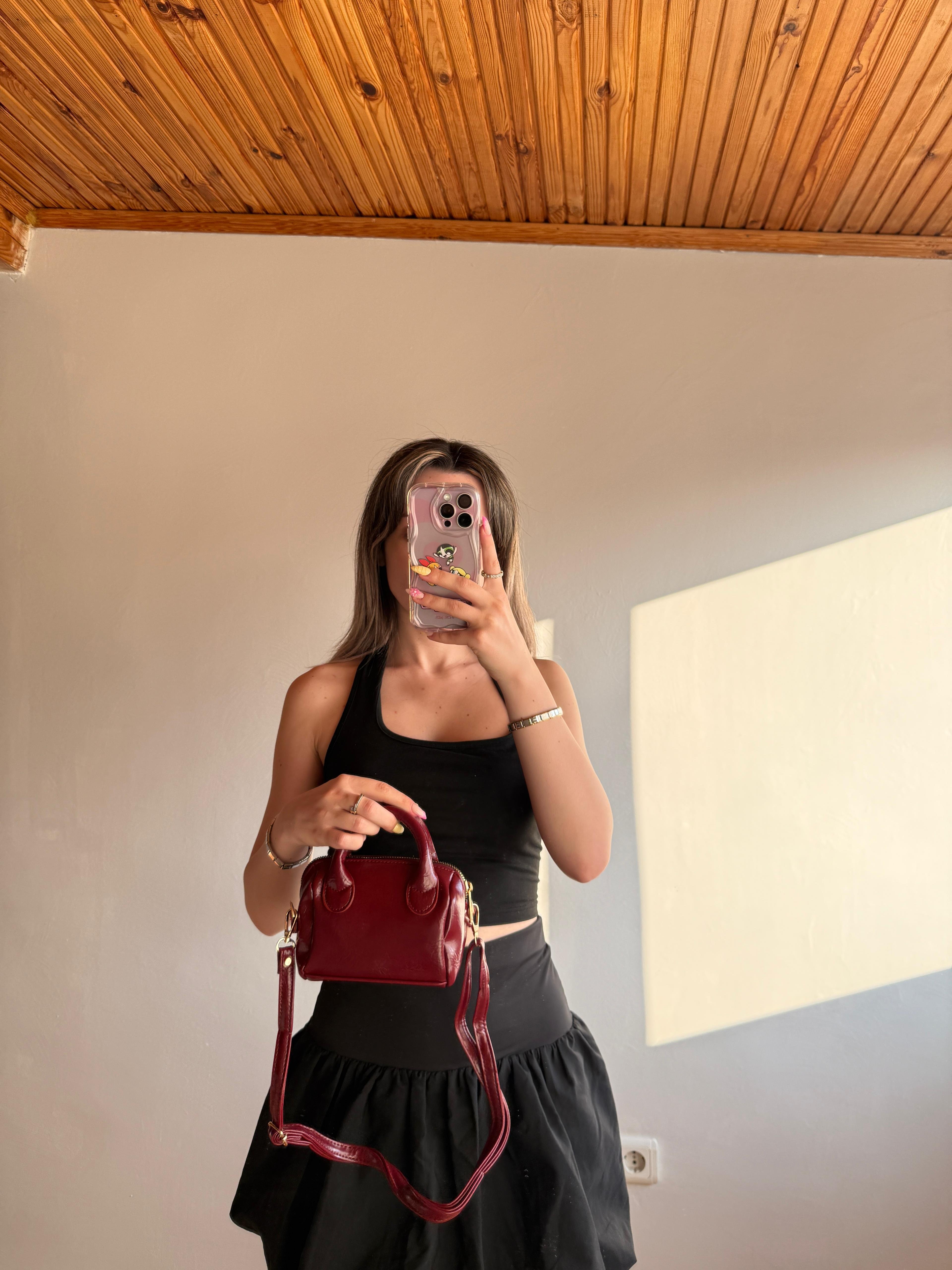 VK Model Bordo El ve Omuz Çantası