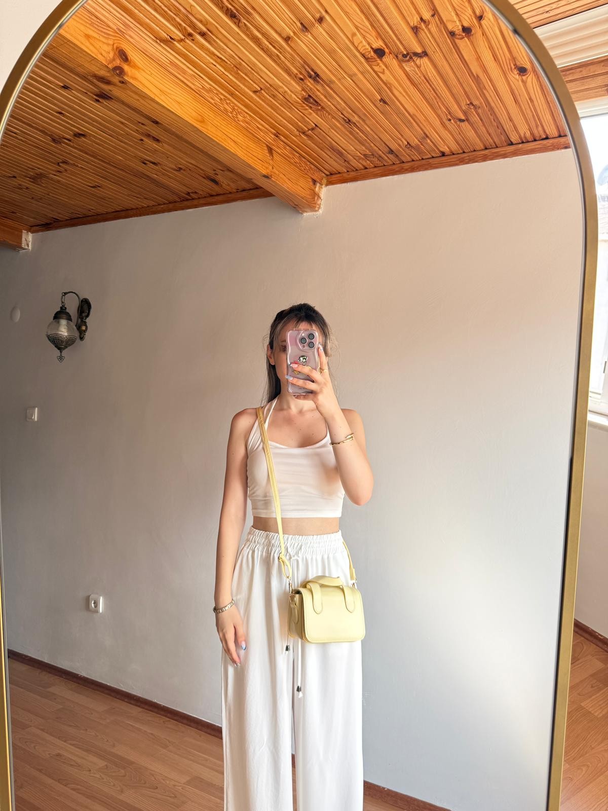Nina Model Sarı Kadın El ve Omuz Çantası
