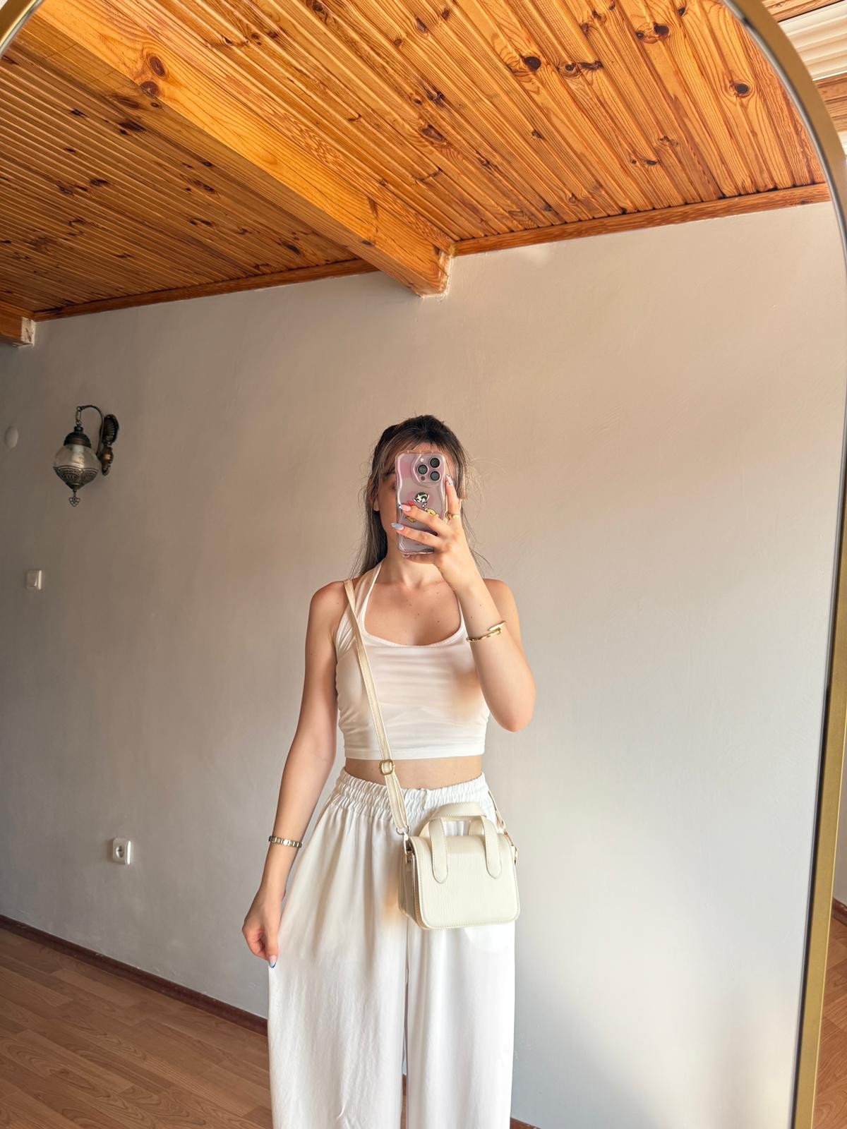 Nina Model Krem Kadın El ve Omuz Çantası