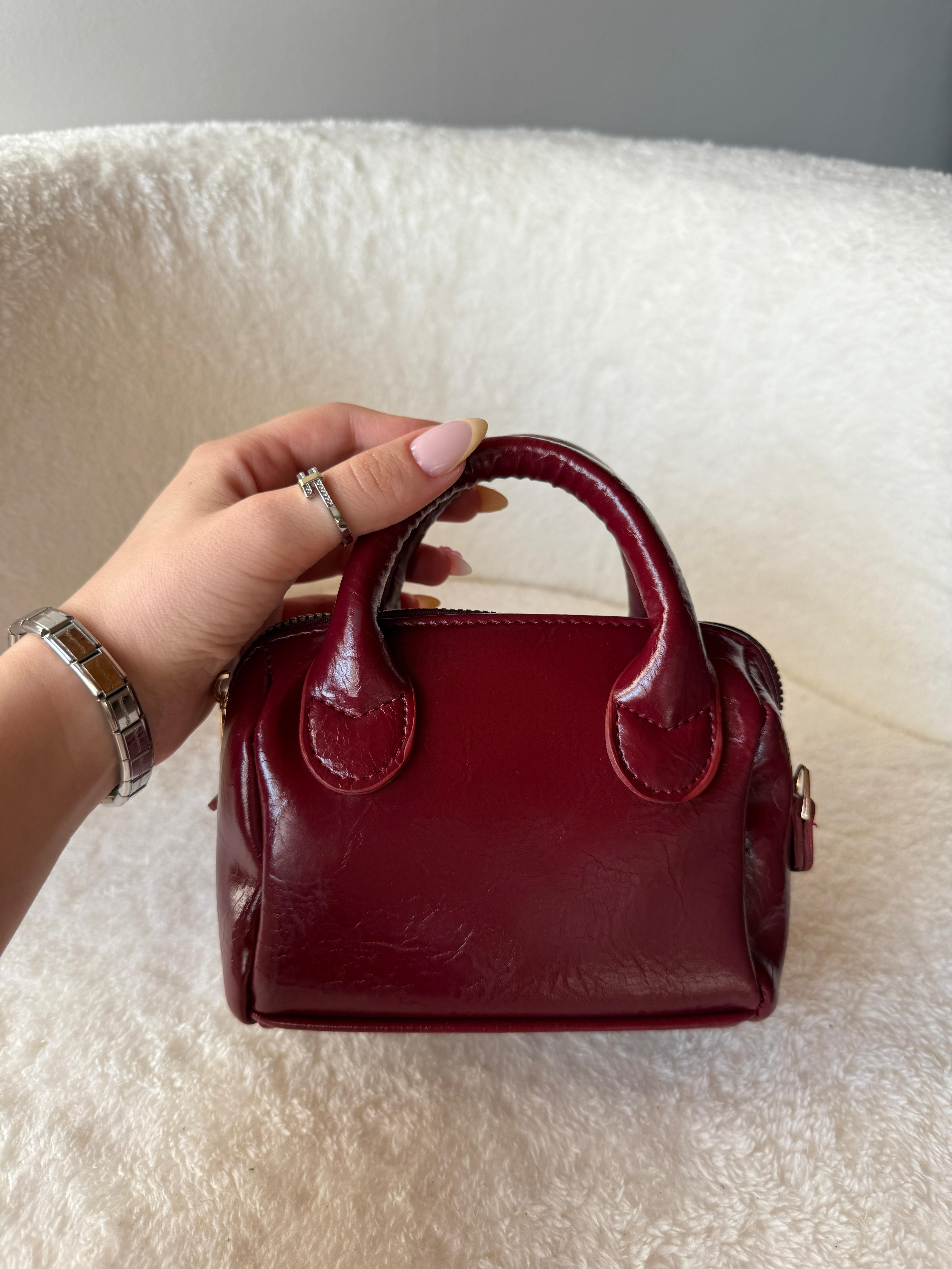 VK Model Bordo El ve Omuz Çantası