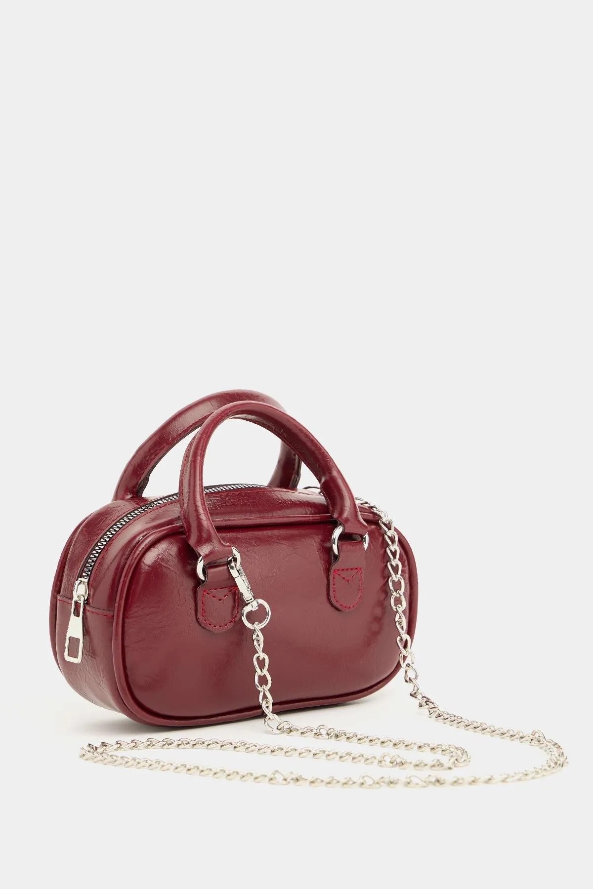Elva Model Bordo Mini Çapraz Askılı Retro Çanta