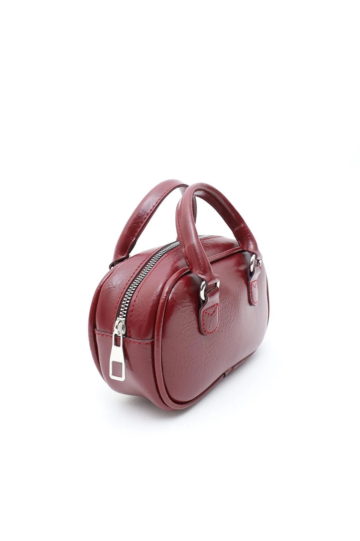 Elva Model Bordo Mini Çapraz Askılı Retro Çanta
