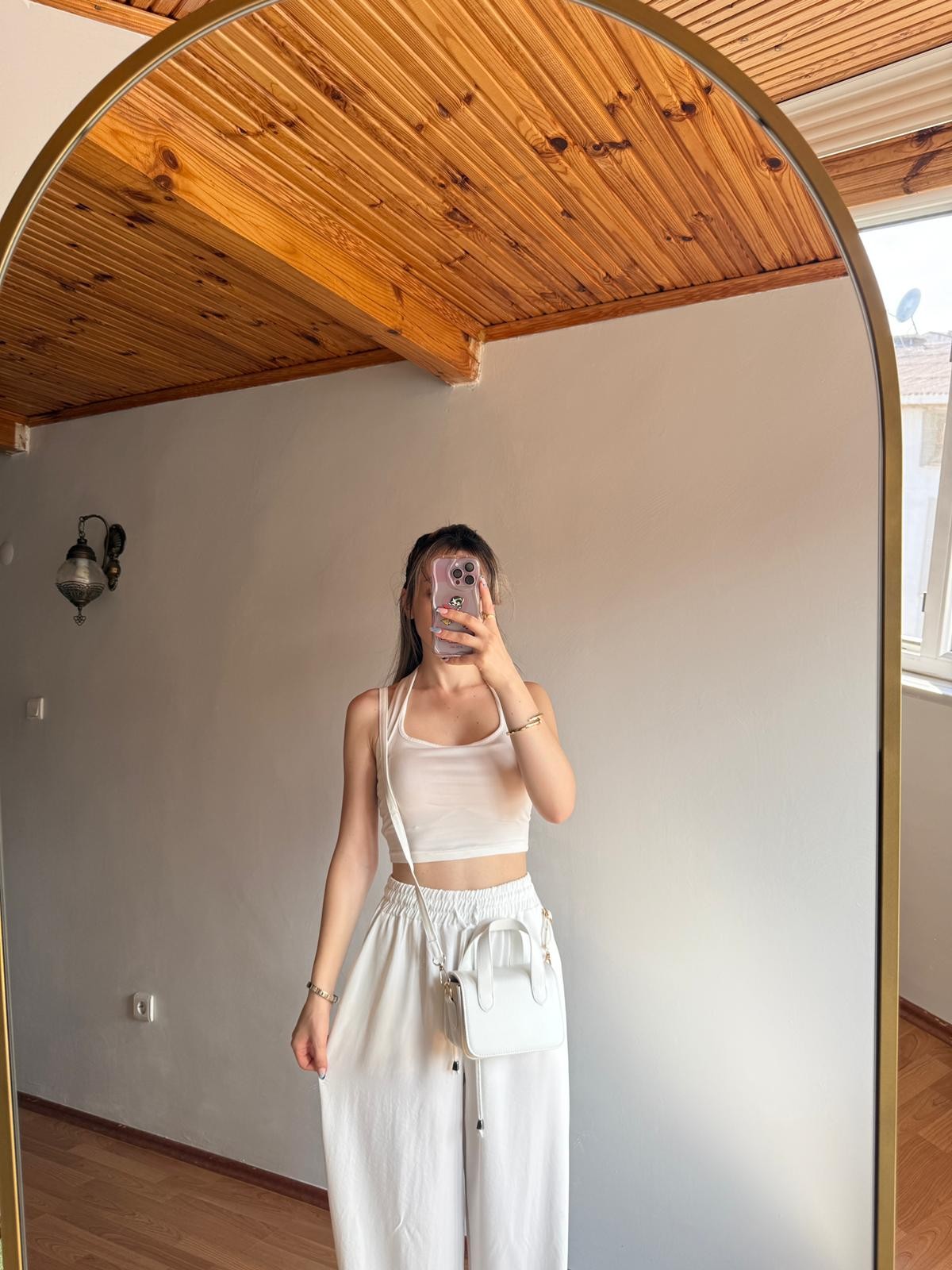 Nina Model Beyaz Kadın El ve Omuz Çantası