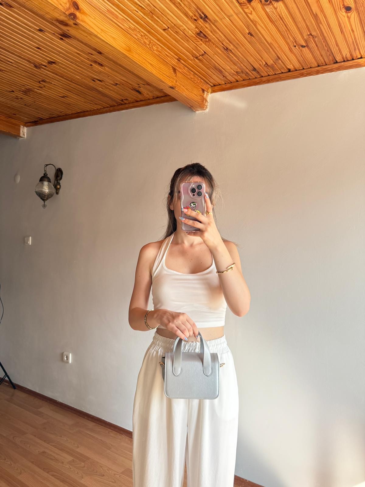 Nina Model Gümüş Kadın El ve Omuz Çantası