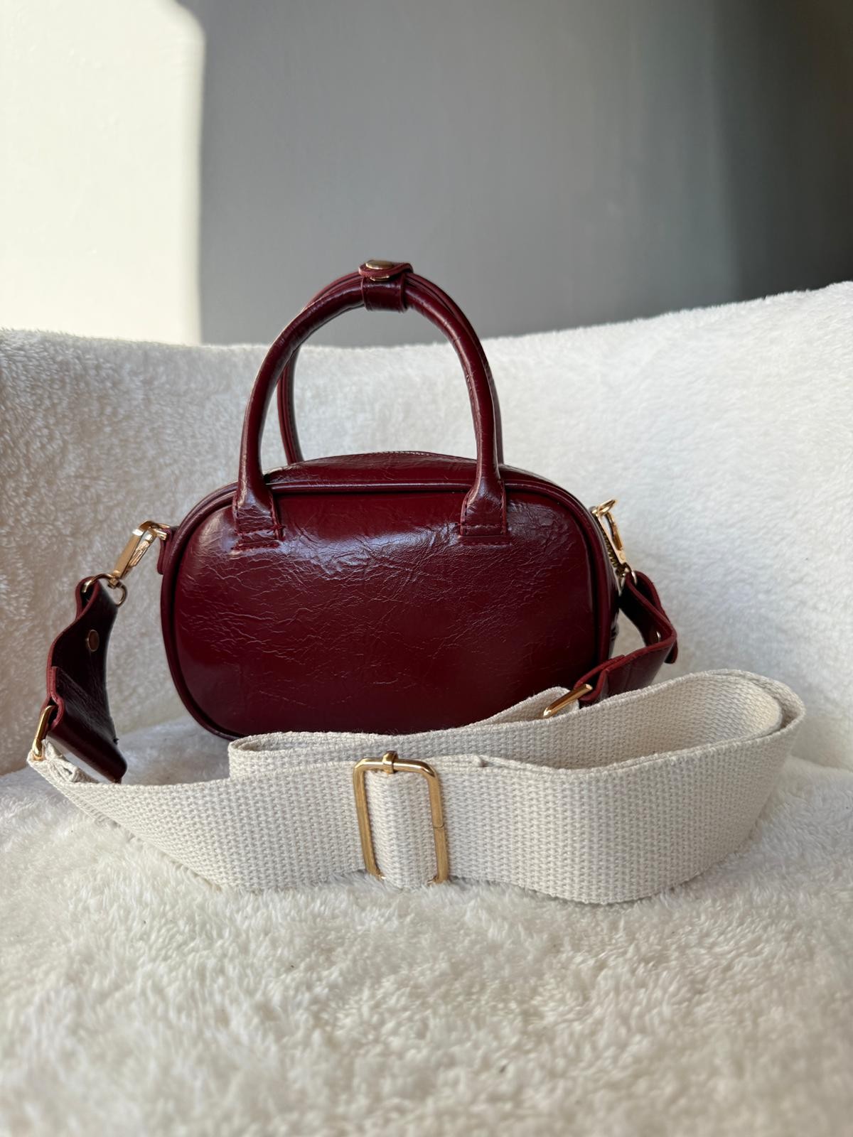 Velora Model Bordo Kadın El ve Omuz Çantası