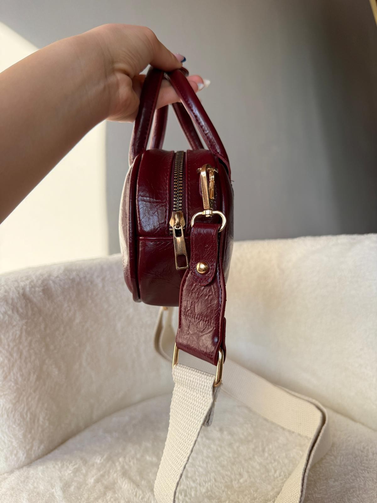 Velora Model Bordo Kadın El ve Omuz Çantası