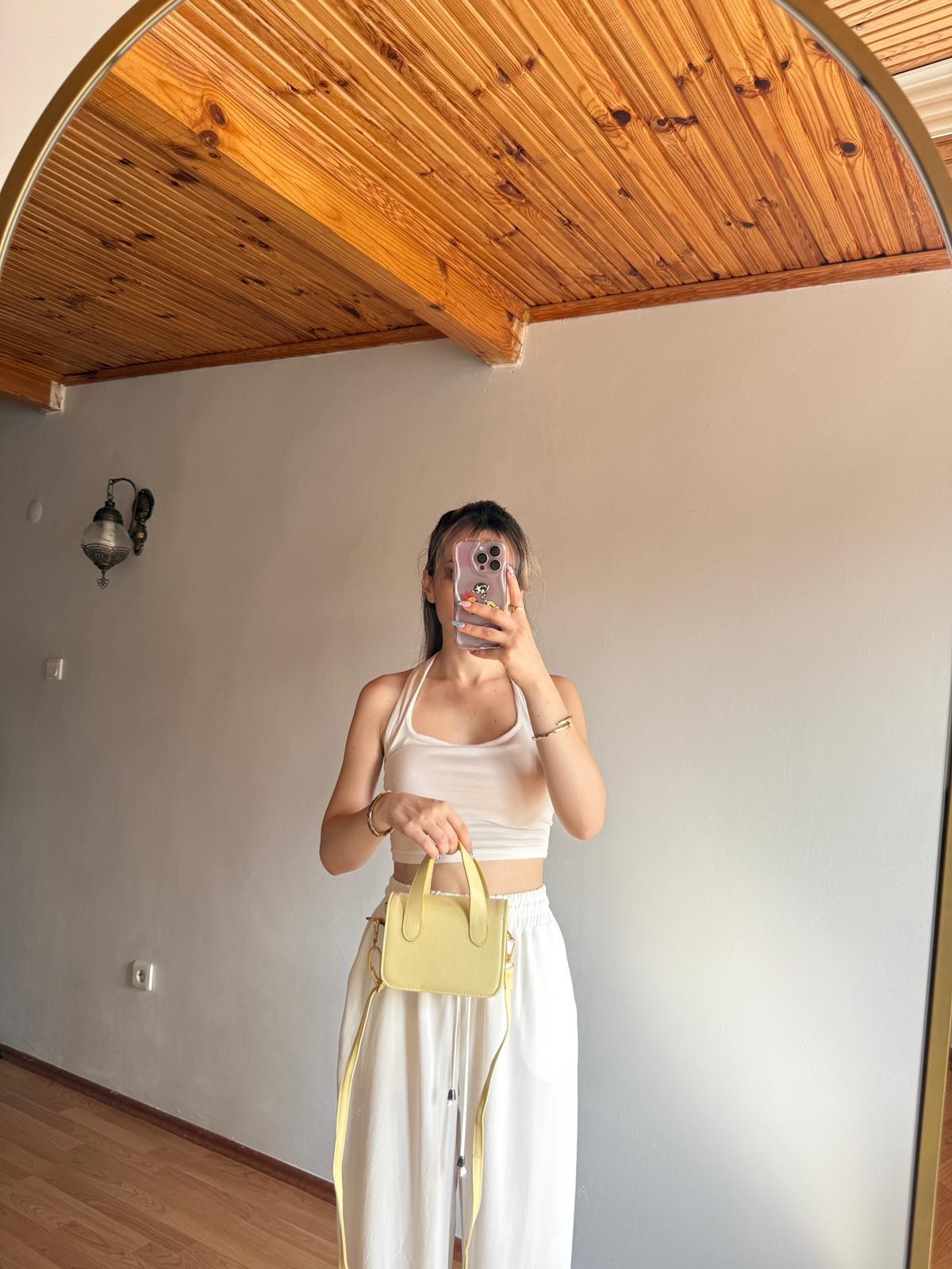 Nina Model Sarı Kadın El ve Omuz Çantası
