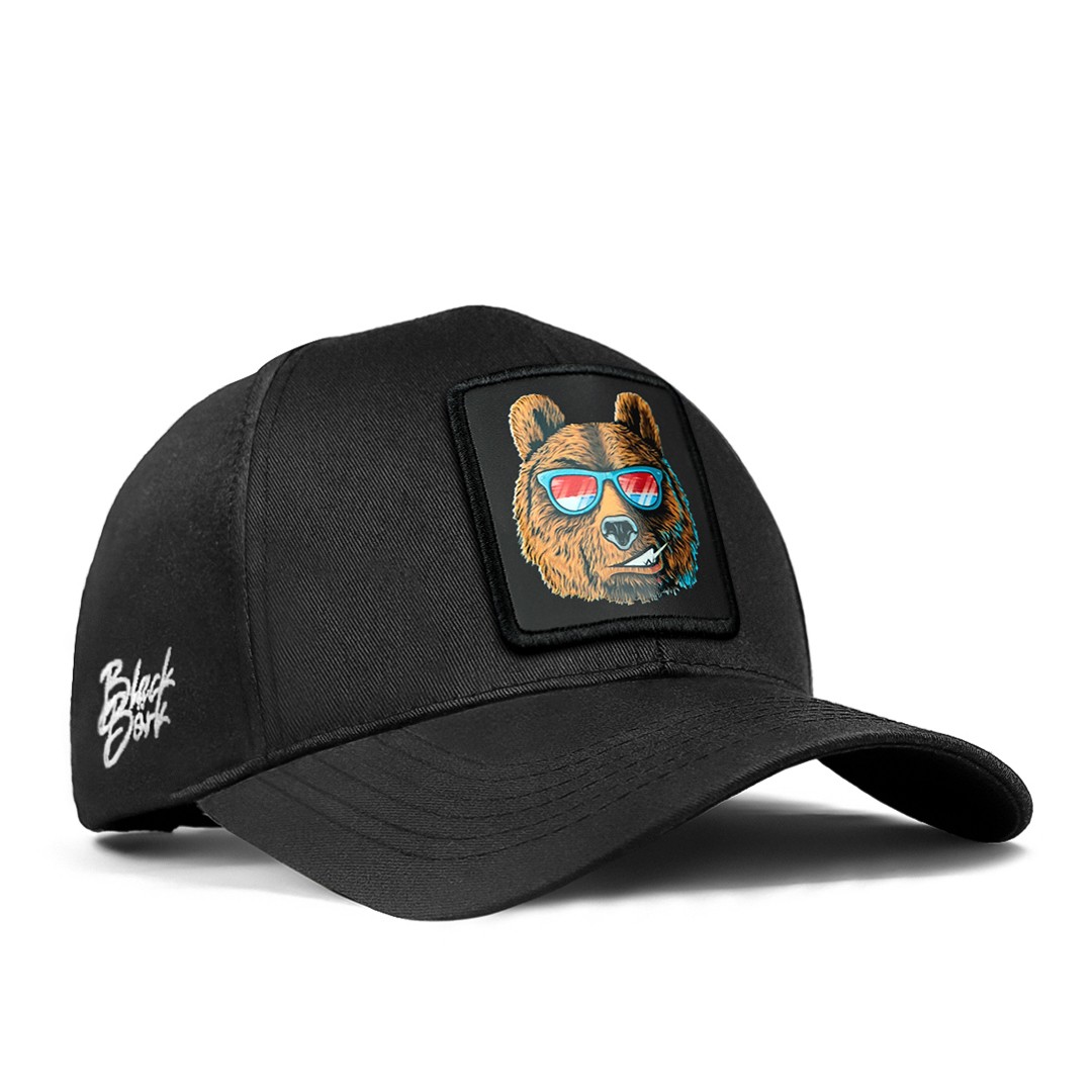 BlackBörk Six Baseball Unisex Siyah Şapka (Cap) - Ayı - 3 Kod Logolu