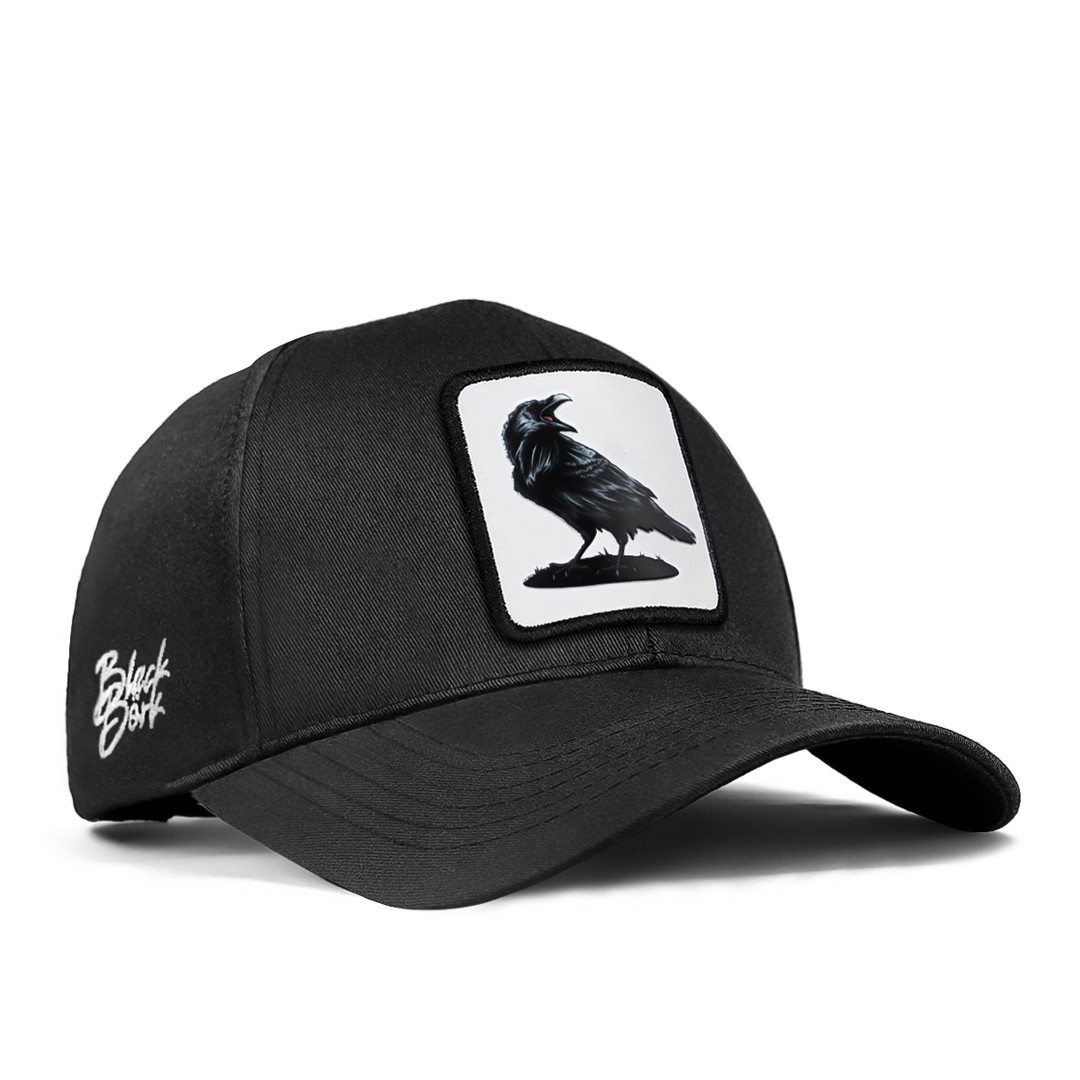 BlackBörk Six Baseball Unisex Siyah Şapka (Cap) - Karga - 2BS Kod Logolu