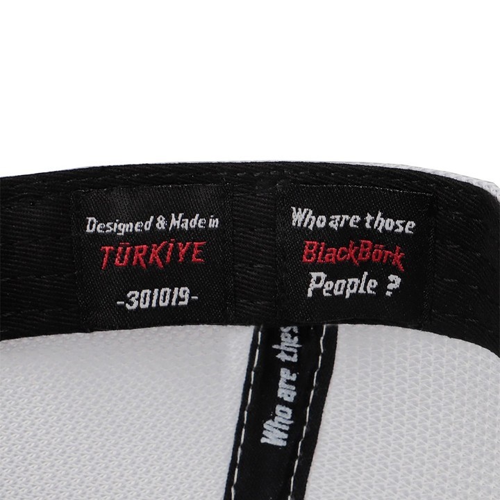 Siyah-Beyaz Cordura Kumaş Trucker Şapka (Cap)