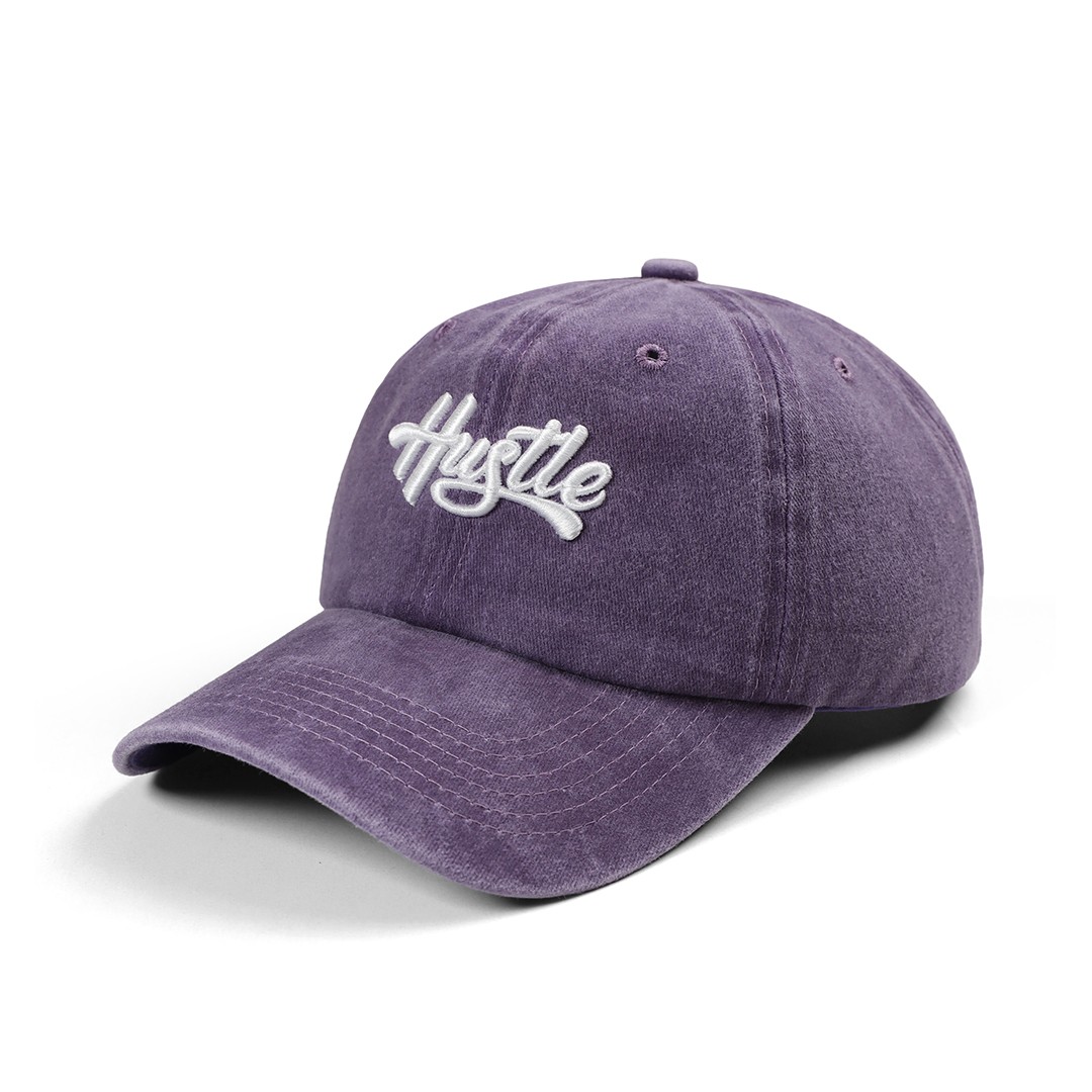 BlackBörk Vintage (Eskitme) Baseball Unisex Hustle Mor Şapka (Cap)