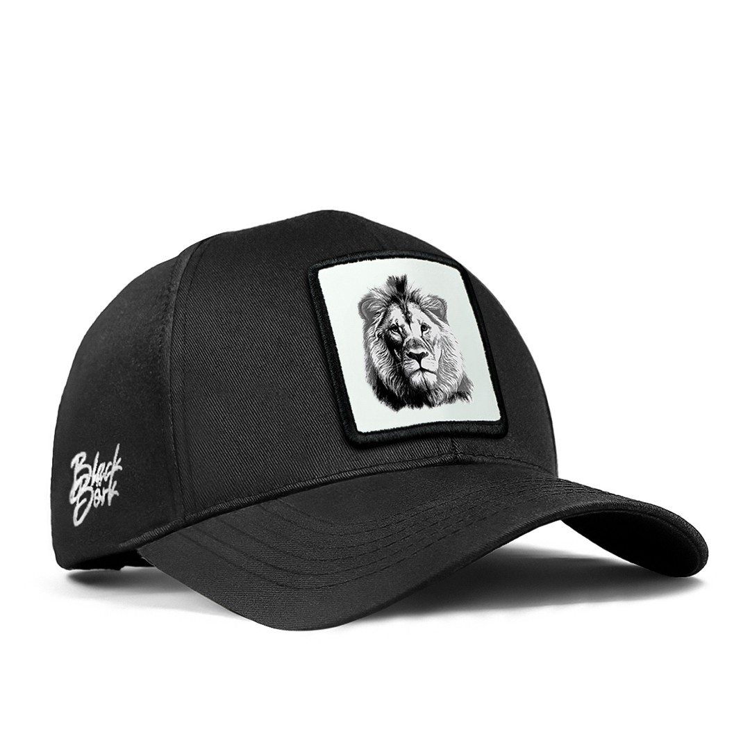 BlackBörk Six Baseball Unisex Siyah Şapka (Cap) - Aslan - 4BS Kod Logolu