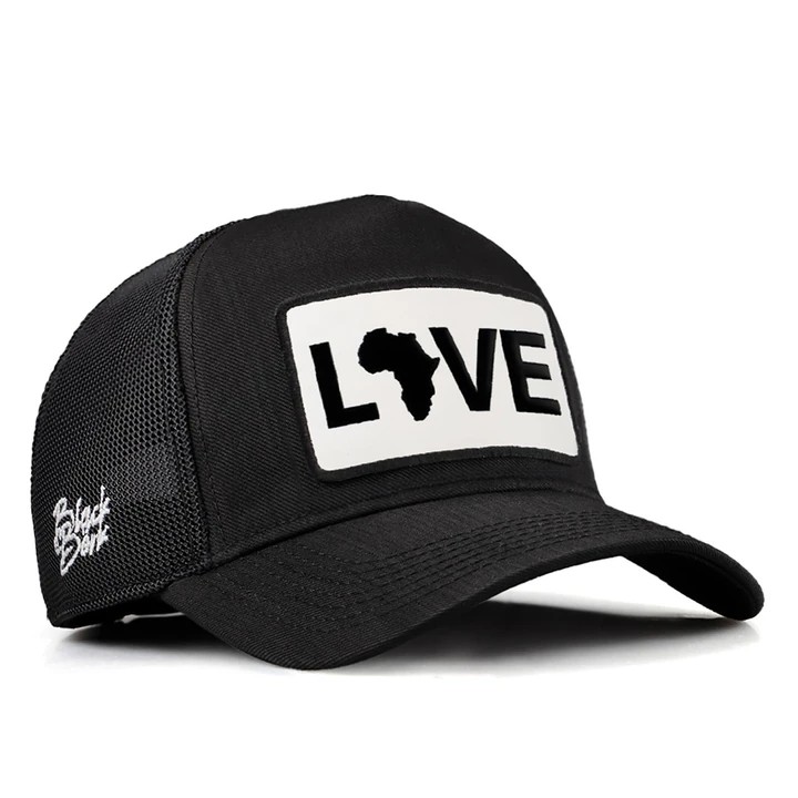 Siyah Cordura Kumaş Trucker Şapka (Cap) - Love - 1 Kod Logolu