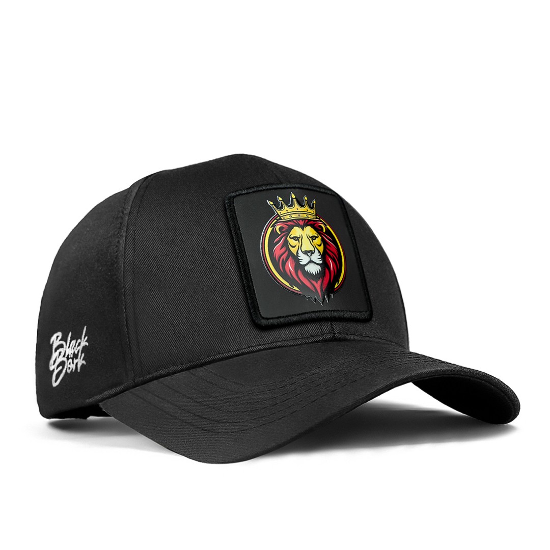 BlackBörk Six Baseball Unisex Siyah Şapka (Cap) - Aslan - 1 Kod Logolu