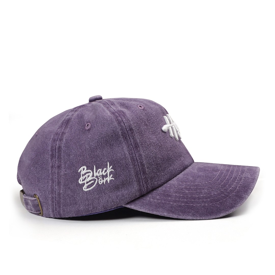 BlackBörk Vintage (Eskitme) Baseball Unisex Hustle Mor Şapka (Cap)