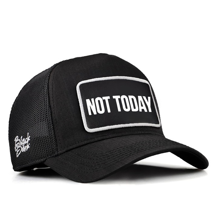 Siyah Cordura Kumaş Trucker Şapka (Cap) - Not Today - 3 Kod Logolu