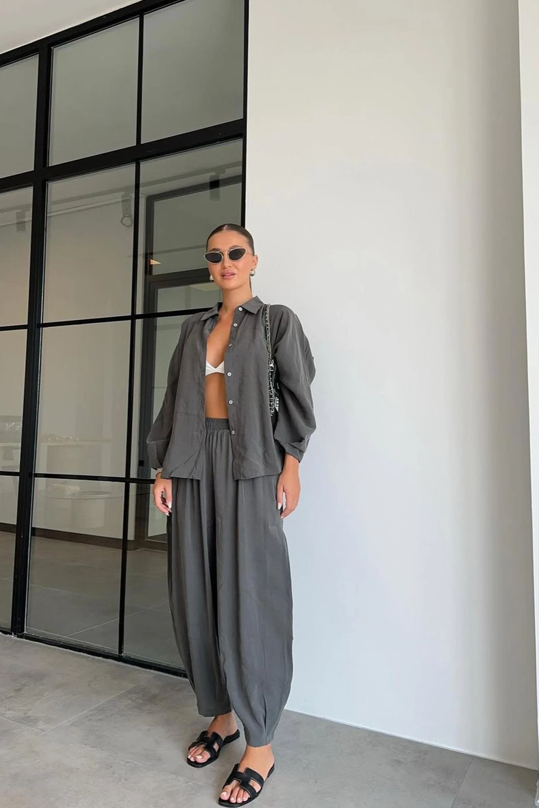 GÖMLEK PANTOLON TAKIM ANTRASİT