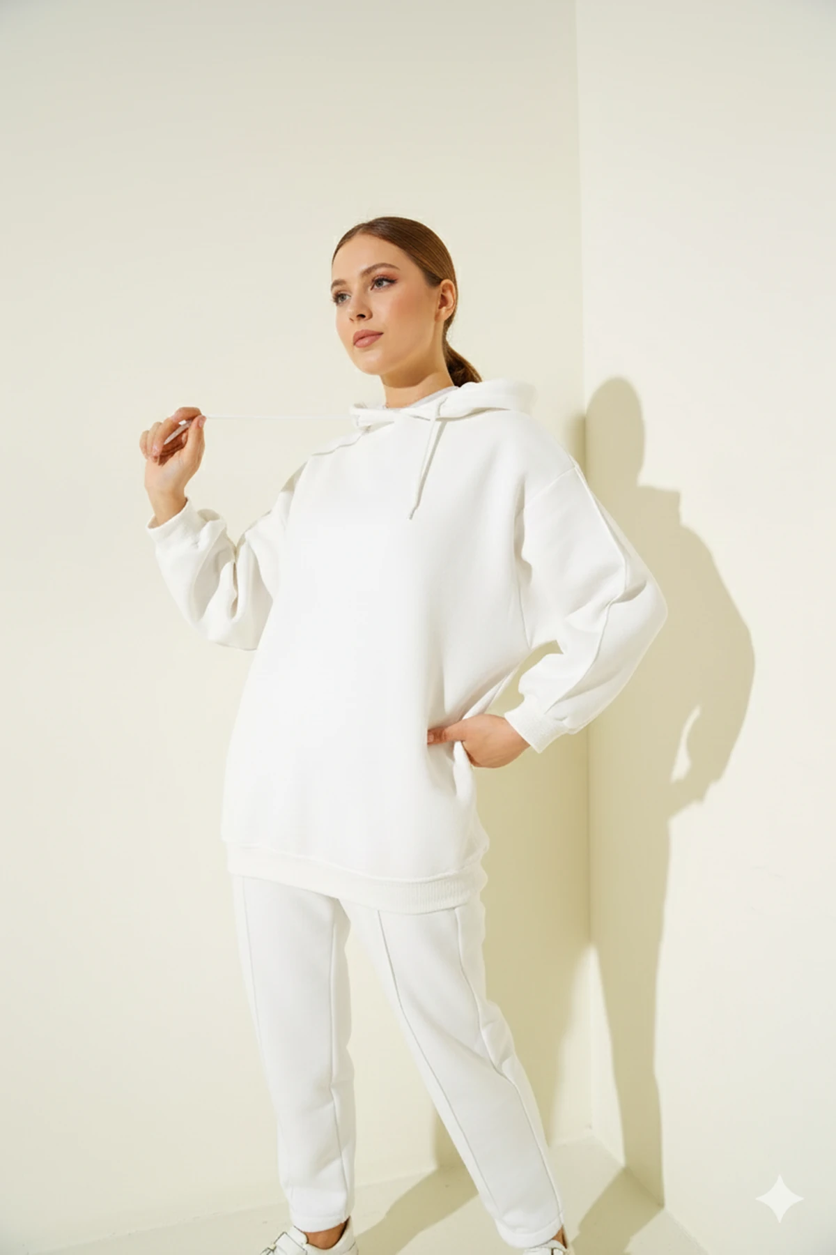 Beyaz Oversize Eşofman Takımı