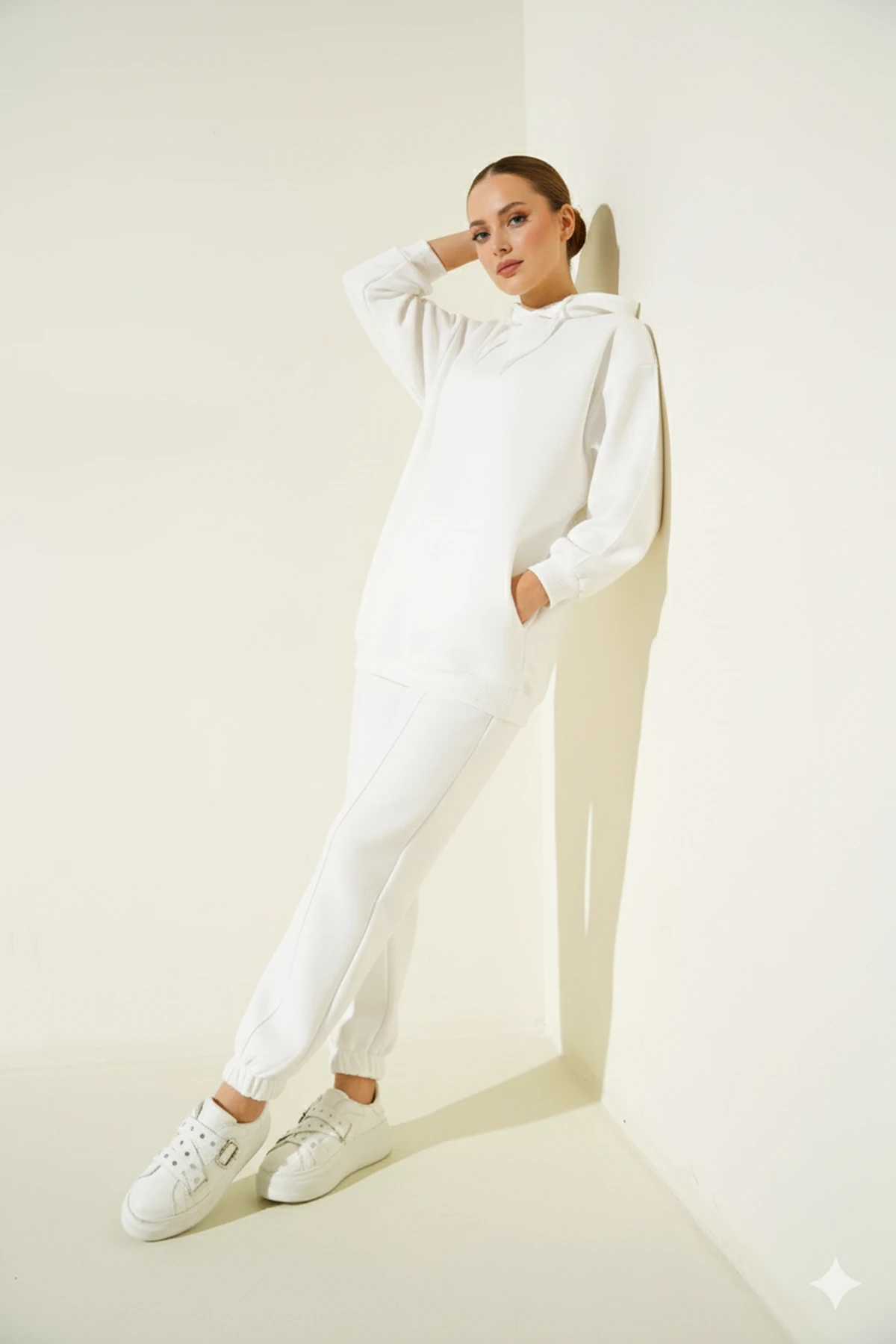 Beyaz Oversize Eşofman Takımı