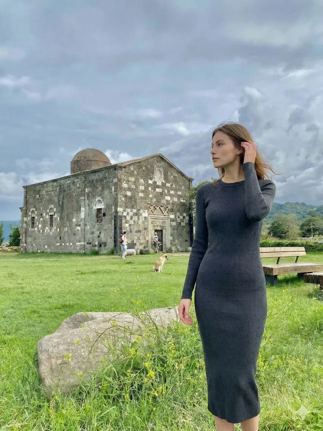 Kadın Antrasit Maxi Boy Triko Elbise