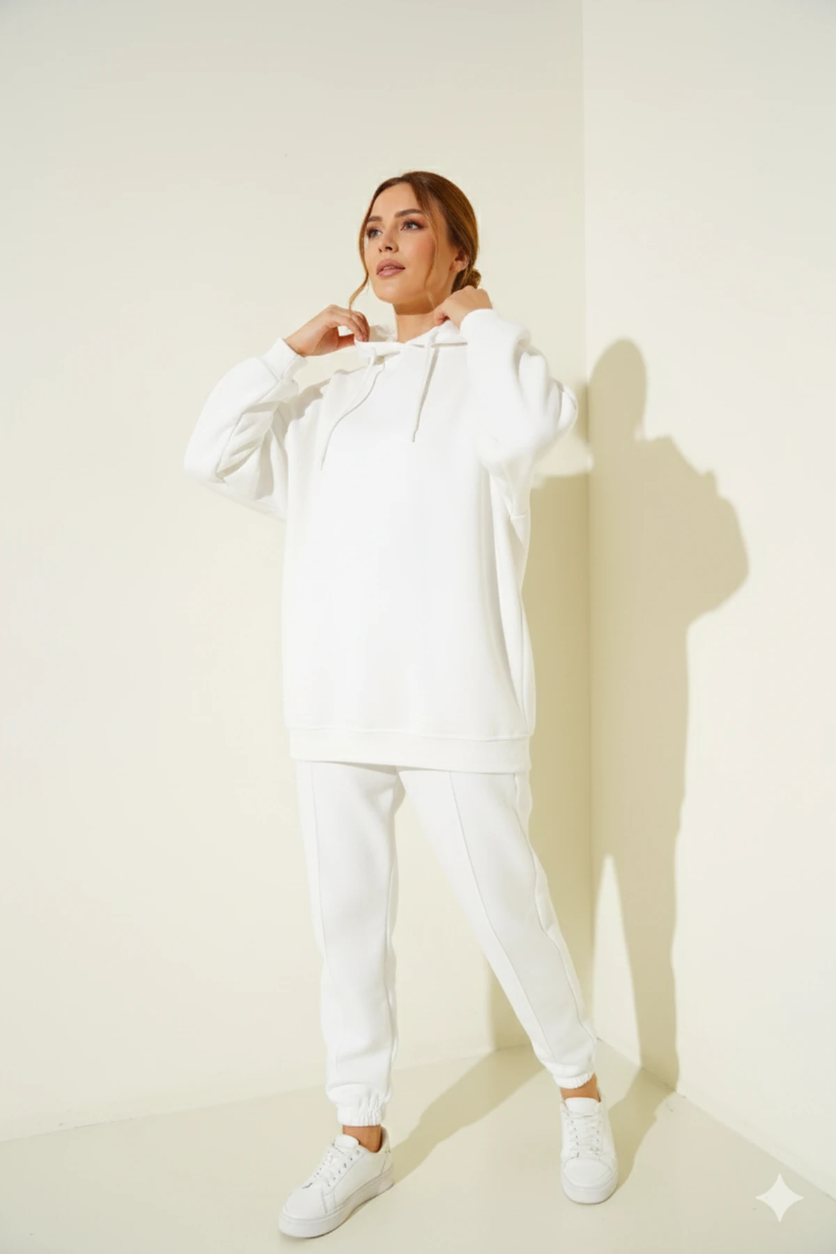 Beyaz Oversize Eşofman Takımı