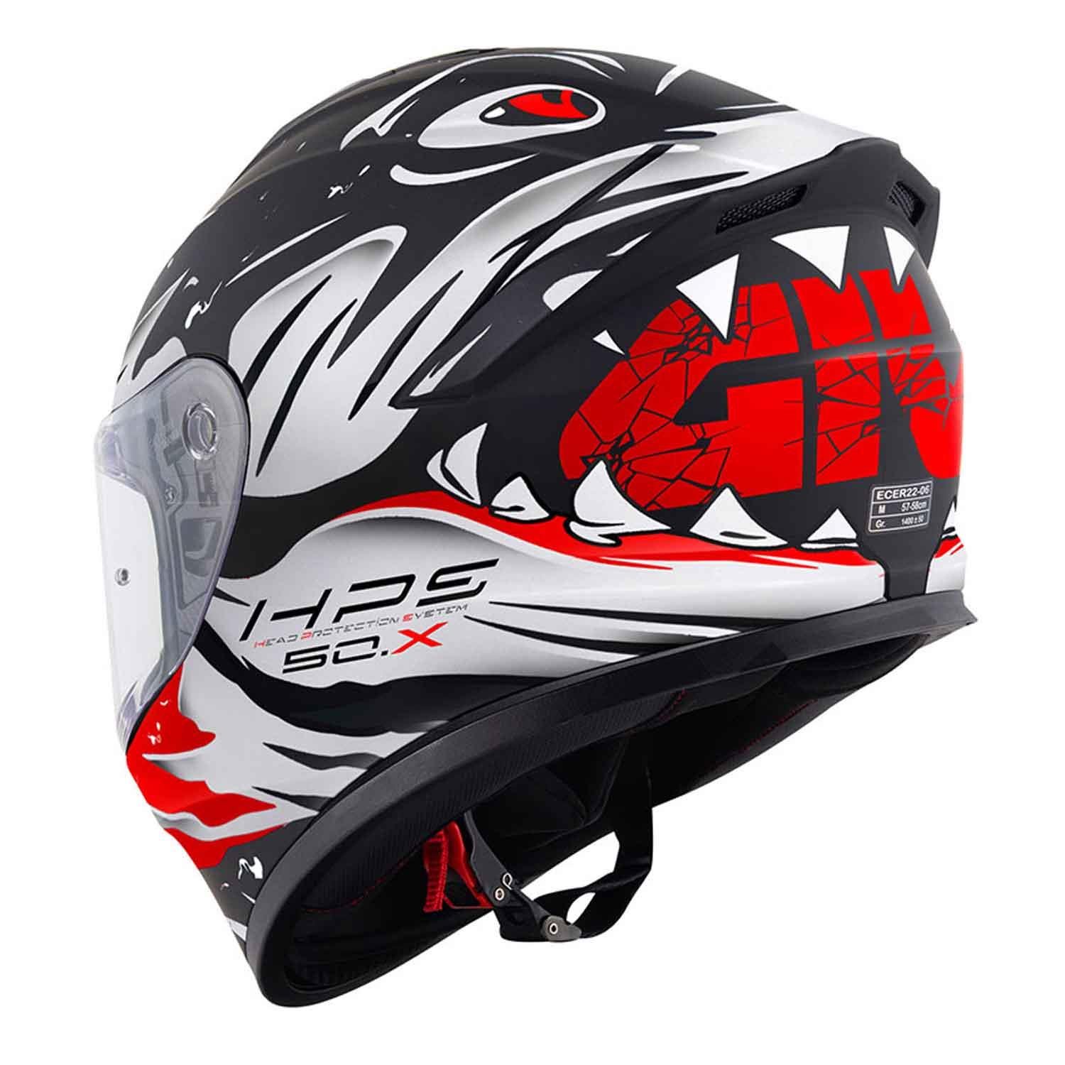 Givi 50.X Sharkbite Mat Beyaz-Kırmız Full Face -M Beden