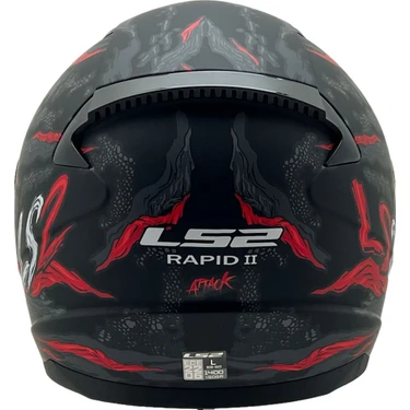 Rapid 2 Attack Mat Siyah Kırmızı Full Face Kask - 3XL Beden