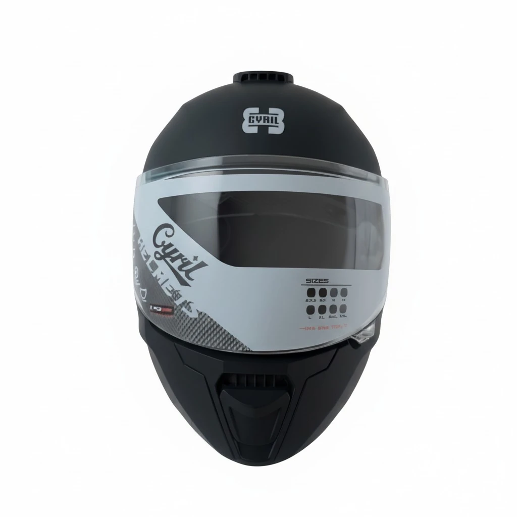 CYRIL ÇENE AÇILIR MAT SİYAH KASK M BEDEN