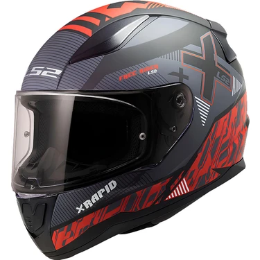 LS2 Rapıd 2 Xtreet Mat Siyah-Kırmızı Full Face Kask - M Beden